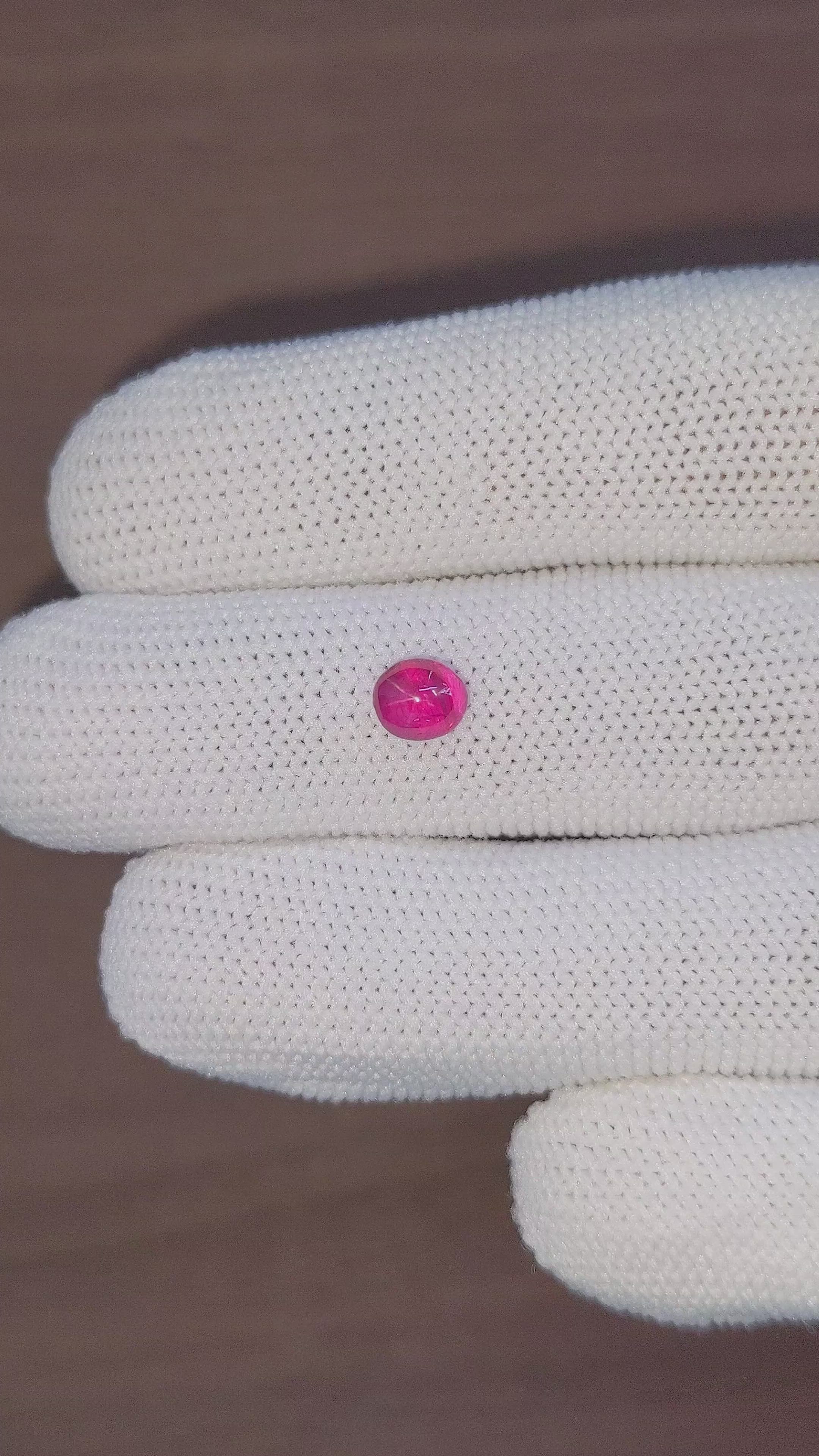 1.32 Ct. Purplish Red Star Ruby from Ceylon (Sri Lanka) Size Video