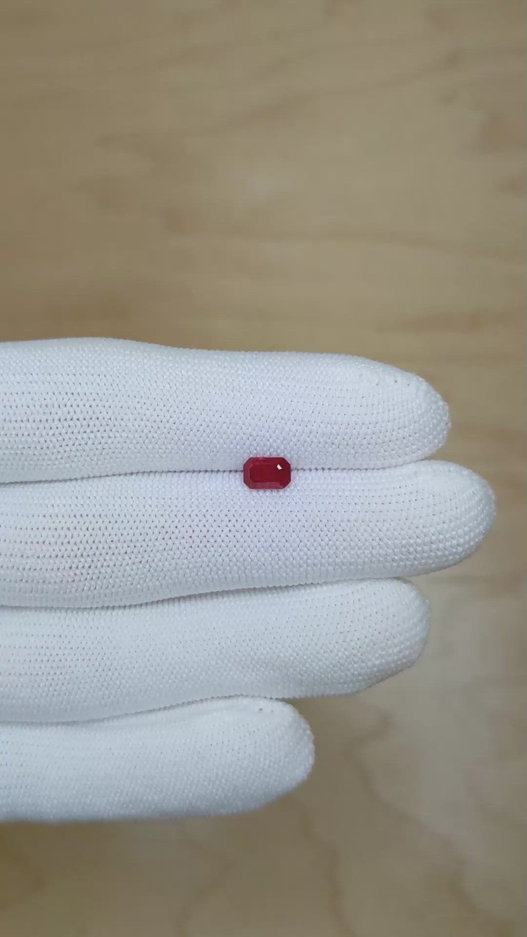 0.93 Ct. Ruby from Burma (Myanmar) Size Video
