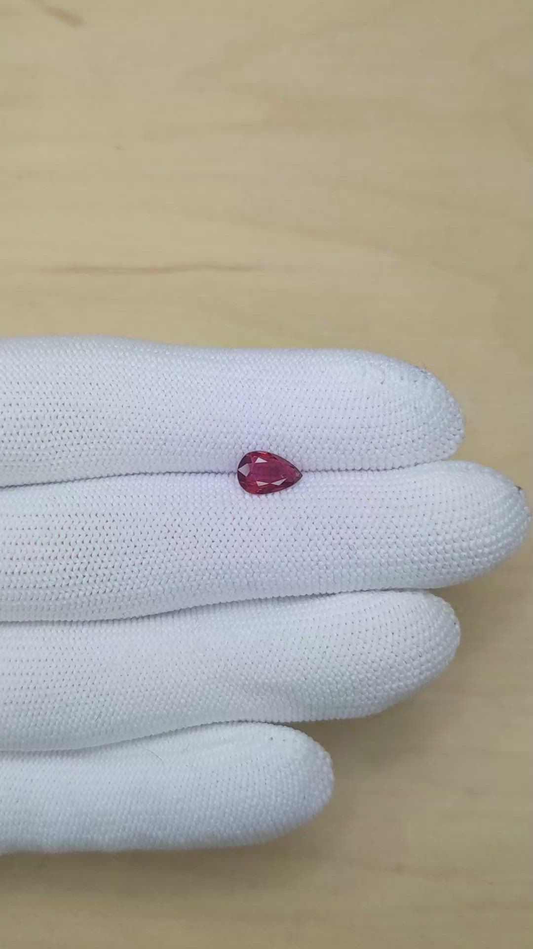 0.87 Ct. Ruby from Thailand Size Video