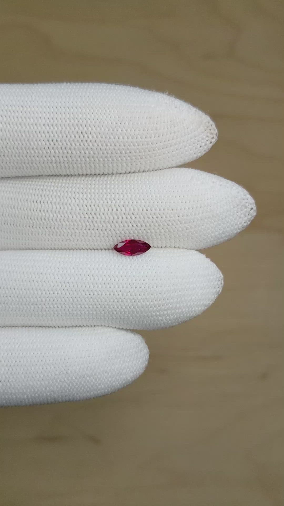 0.65 Ct. Ruby from Thailand Size Video