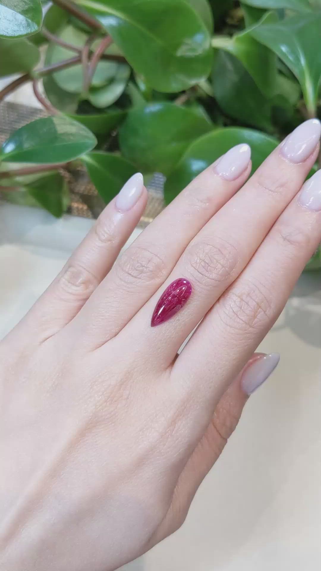 3.74 Ct. Cabochon Ruby from Mozambique Size Video