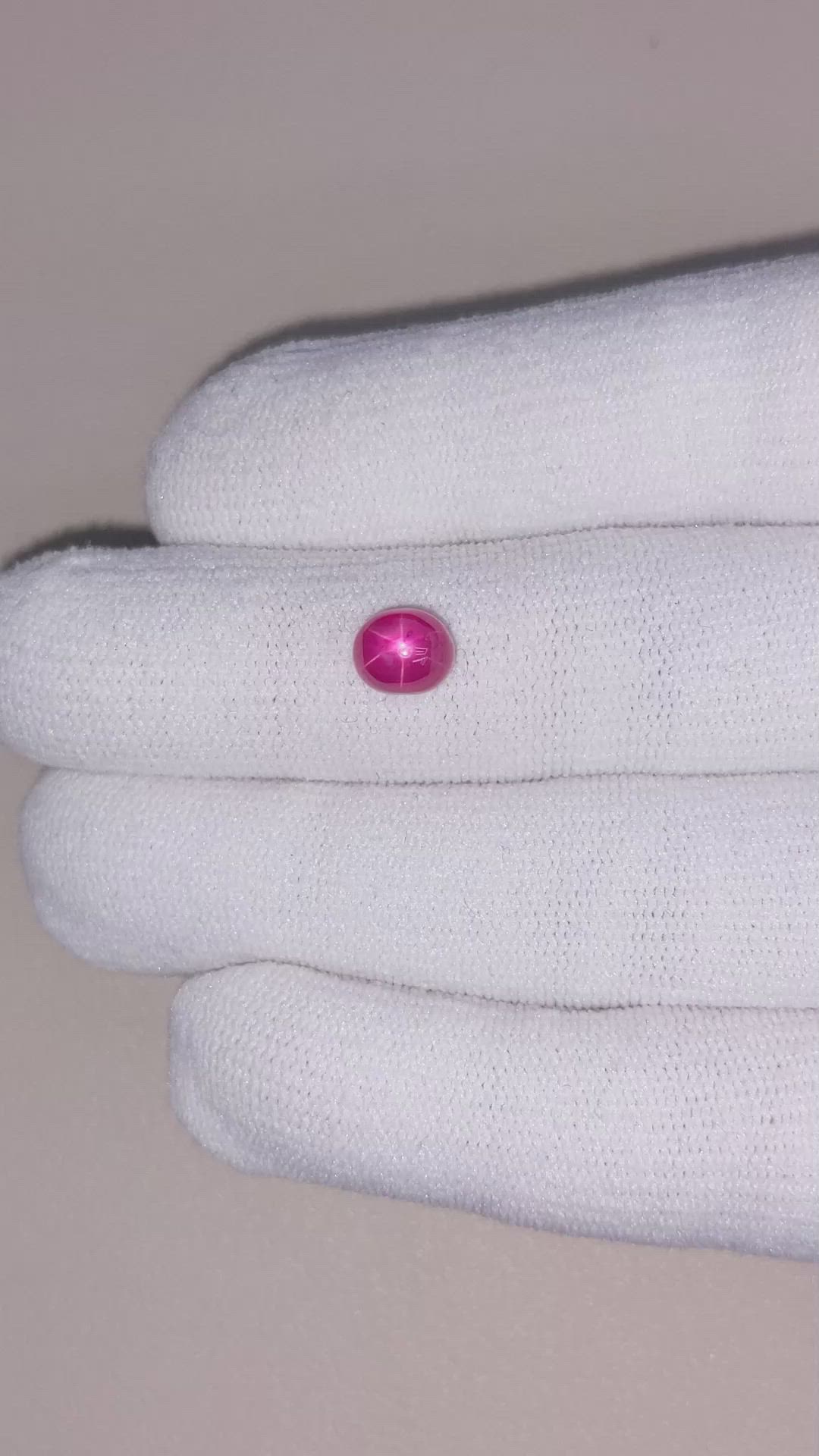 2.61 Ct. Star Ruby from Burma (Myanmar) Size Video