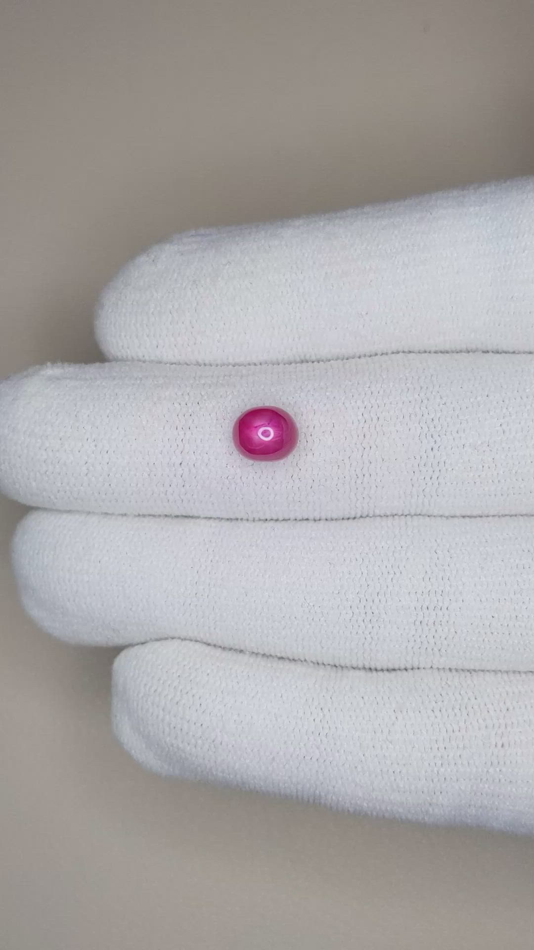 2.61 Ct. Star Ruby from Burma (Myanmar) Size Video