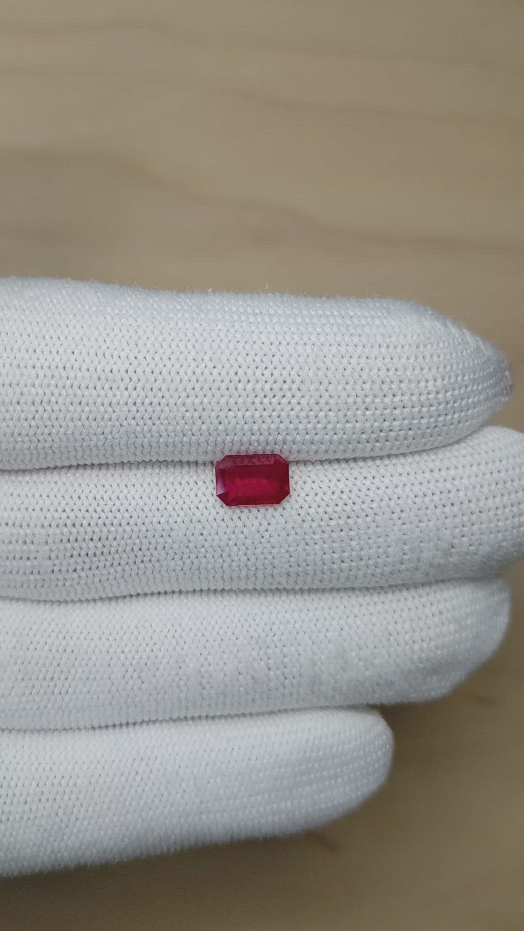 1.38 Ct. Ruby from Burma (Myanmar) Size Video