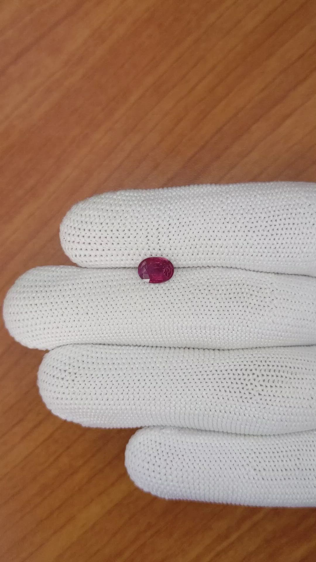 1.05 Ct. Ruby from Ceylon (Sri Lanka) Size Video