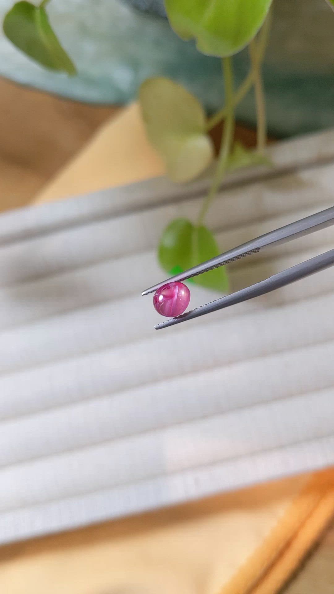 1.55 Ct. Star Ruby from Burma (Myanmar) Size Video