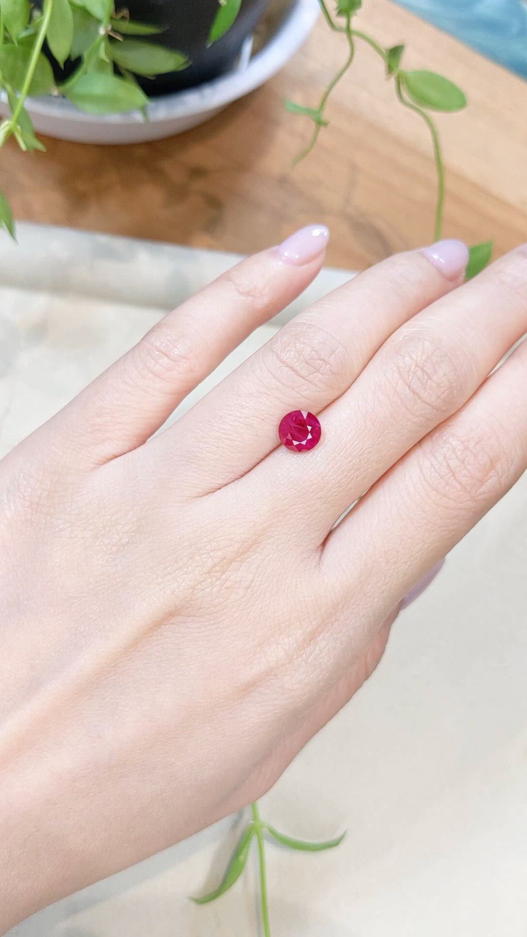 1.80 Ct. Pinkish Red Ruby from Mozambique Size Video