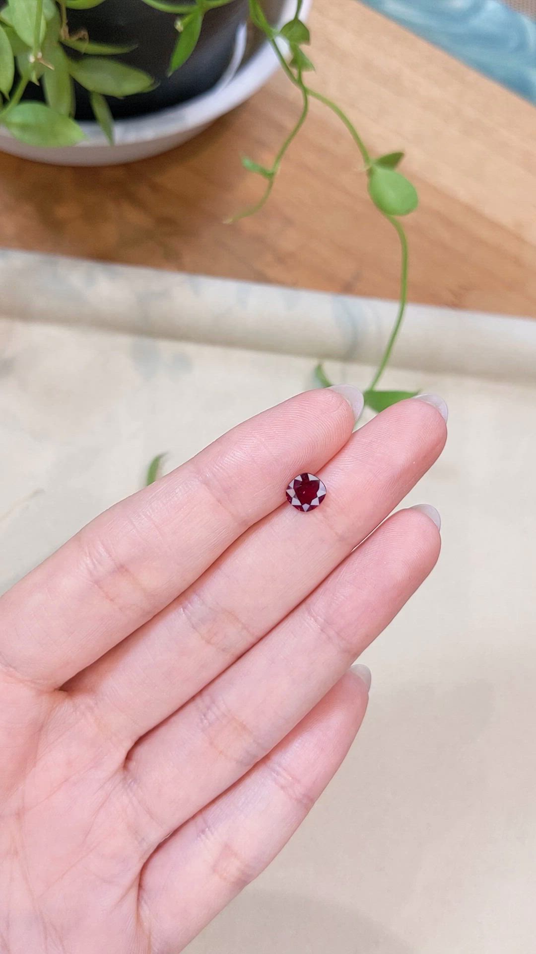 1.06 Ct. Purplish Red Ruby from Burma (Myanmar) Size Video