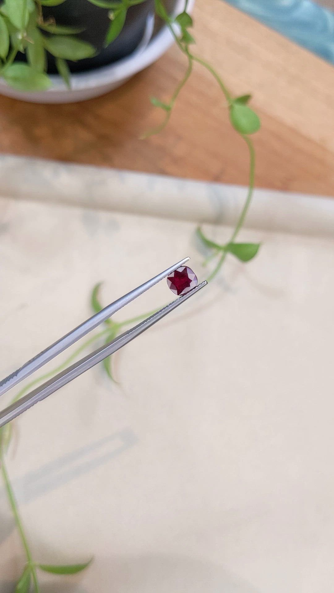 1.06 Ct. Purplish Red Ruby from Burma (Myanmar) Size Video