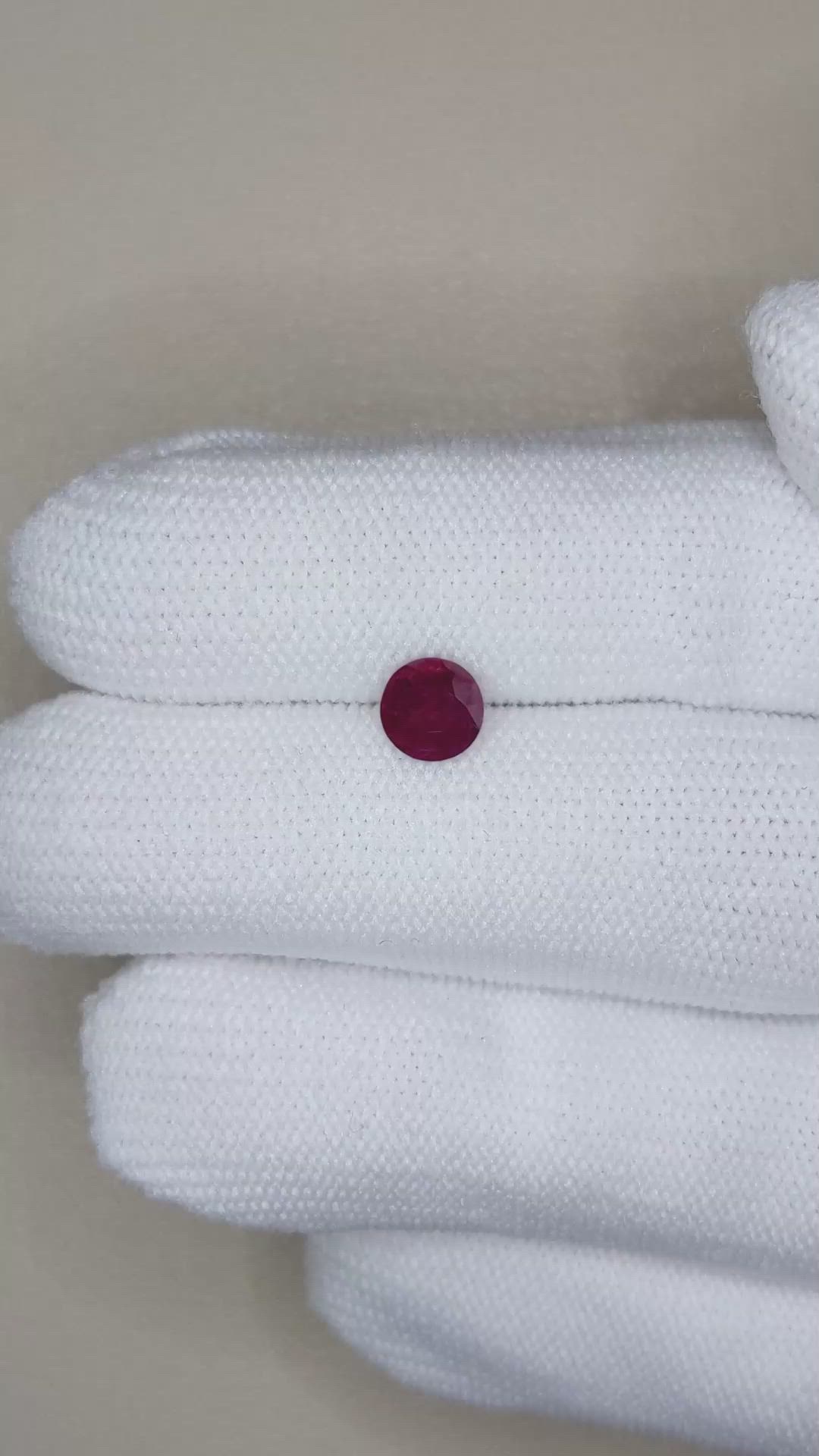 0.98 Ct. Purplish Red Ruby from Burma (Myanmar) Size Video