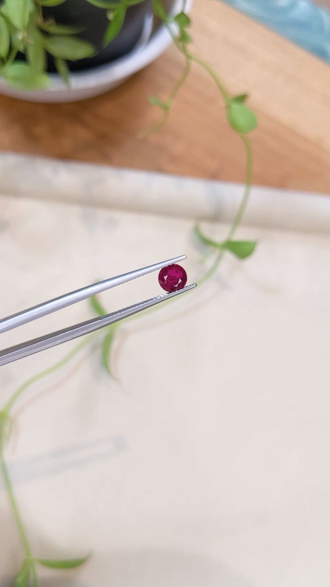 0.98 Ct. Purplish Red Ruby from Burma (Myanmar) Size Video