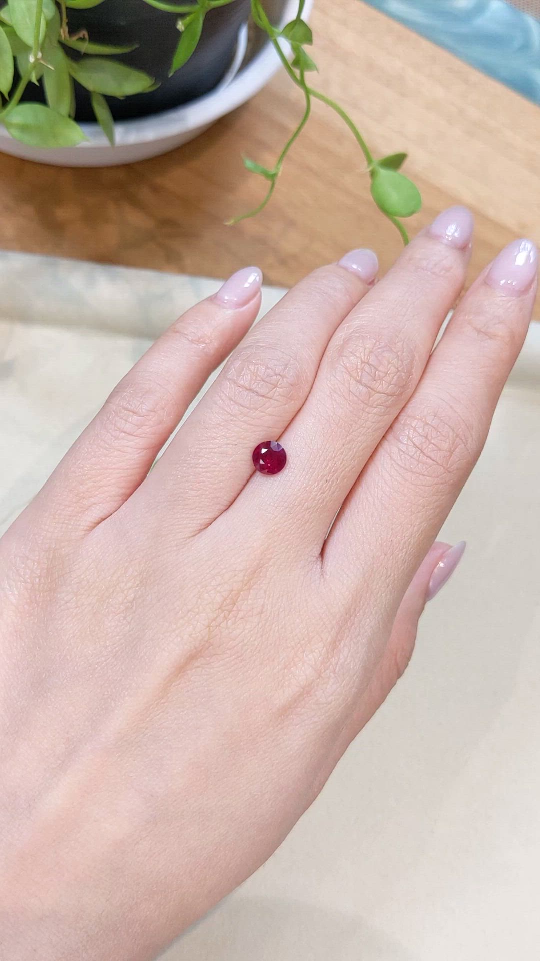 0.98 Ct. Purplish Red Ruby from Burma (Myanmar) Size Video