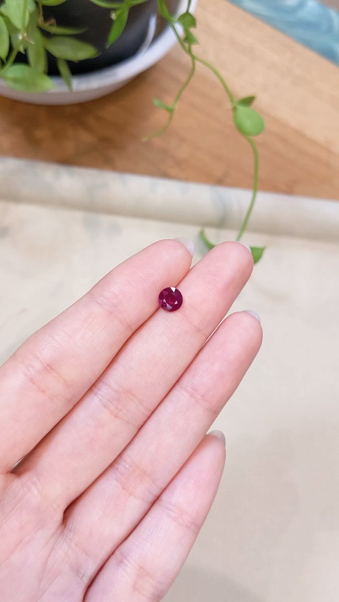 0.98 Ct. Purplish Red Ruby from Burma (Myanmar) Size Video