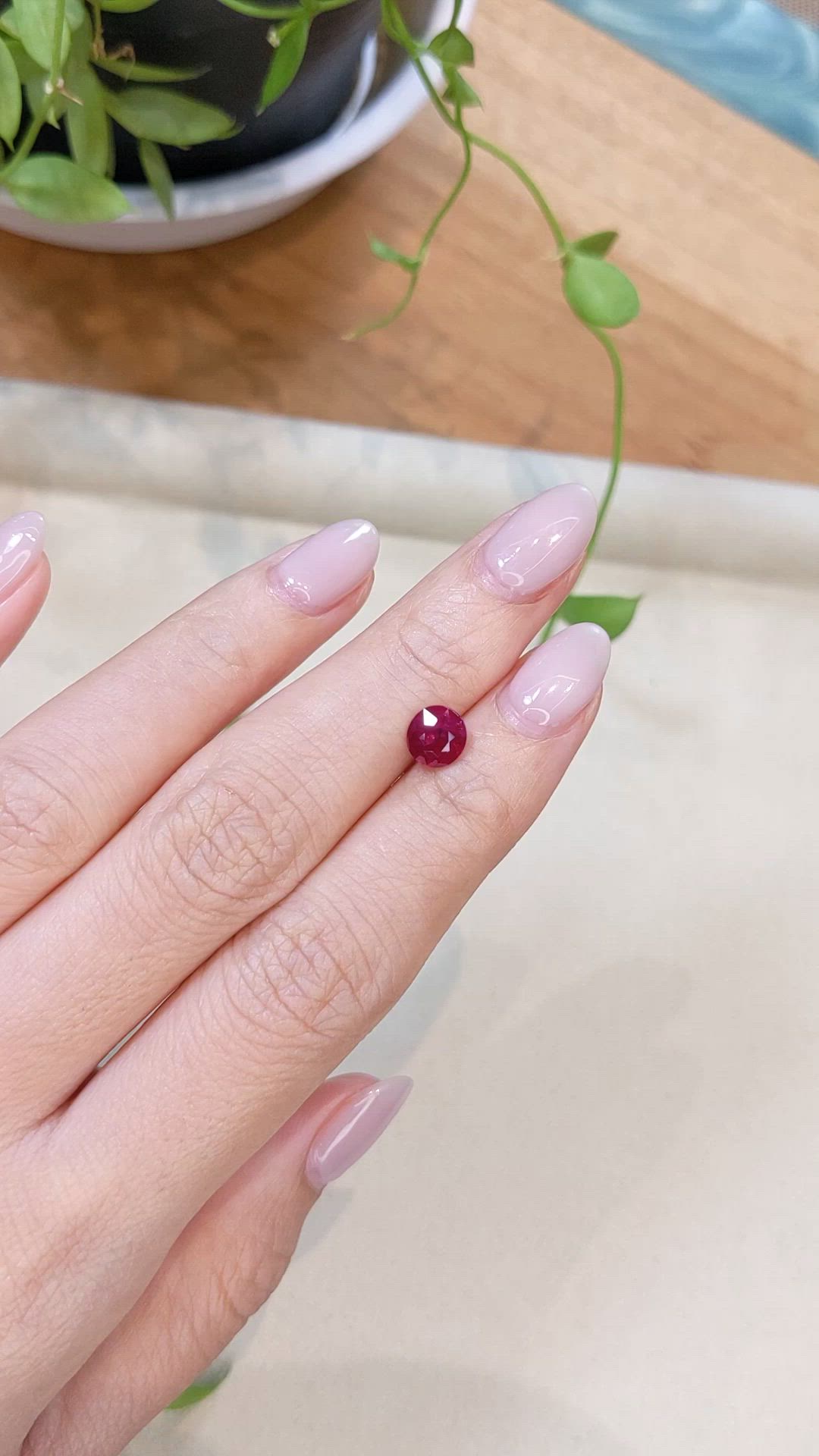 1.43 Ct. Purplish Red Ruby from Burma (Myanmar) Size Video