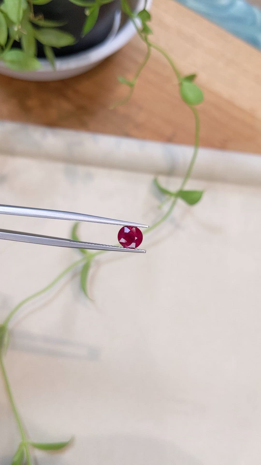 1.43 Ct. Purplish Red Ruby from Burma (Myanmar) Size Video