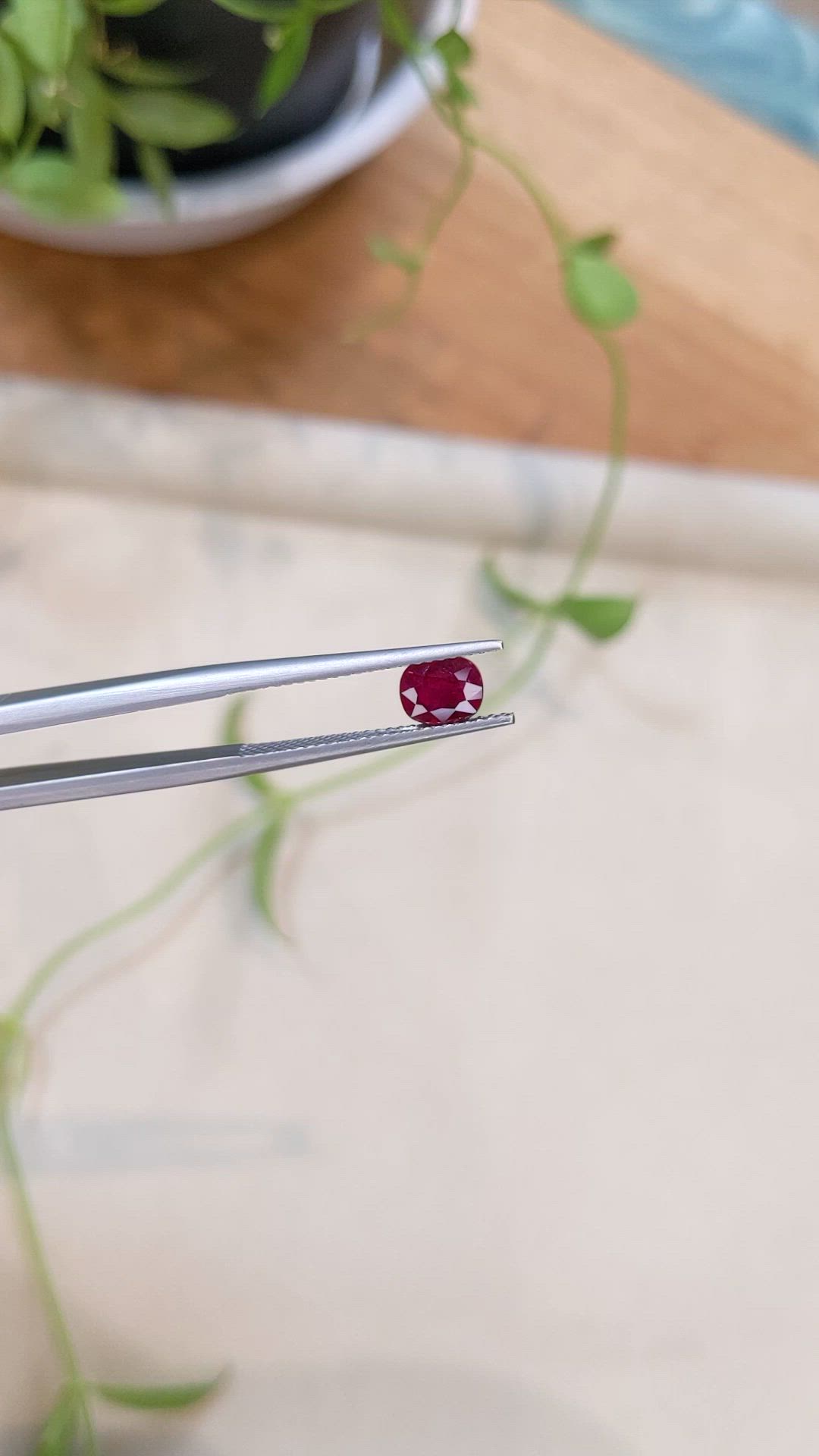 1.02 Ct. Purplish Red Ruby from Burma (Myanmar) Size Video