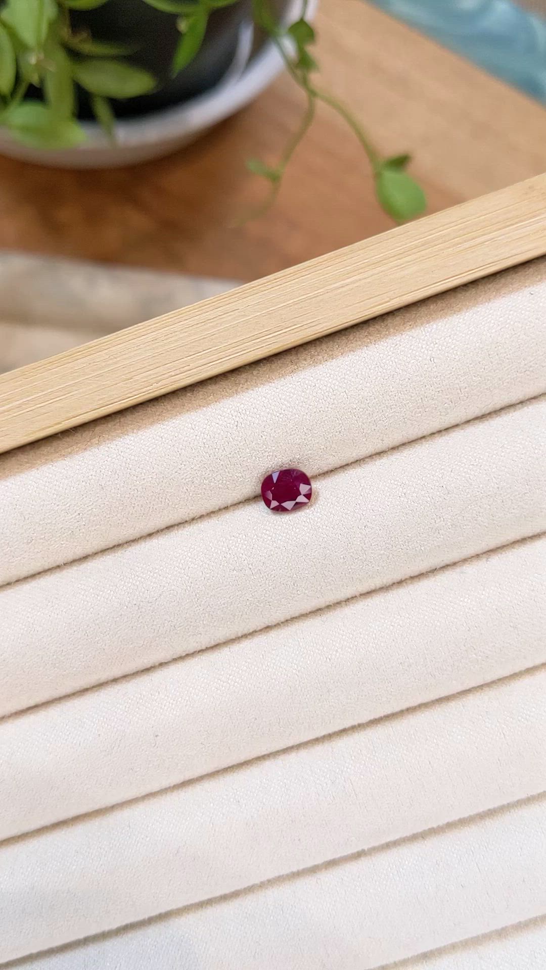 1.02 Ct. Purplish Red Ruby from Burma (Myanmar) Size Video