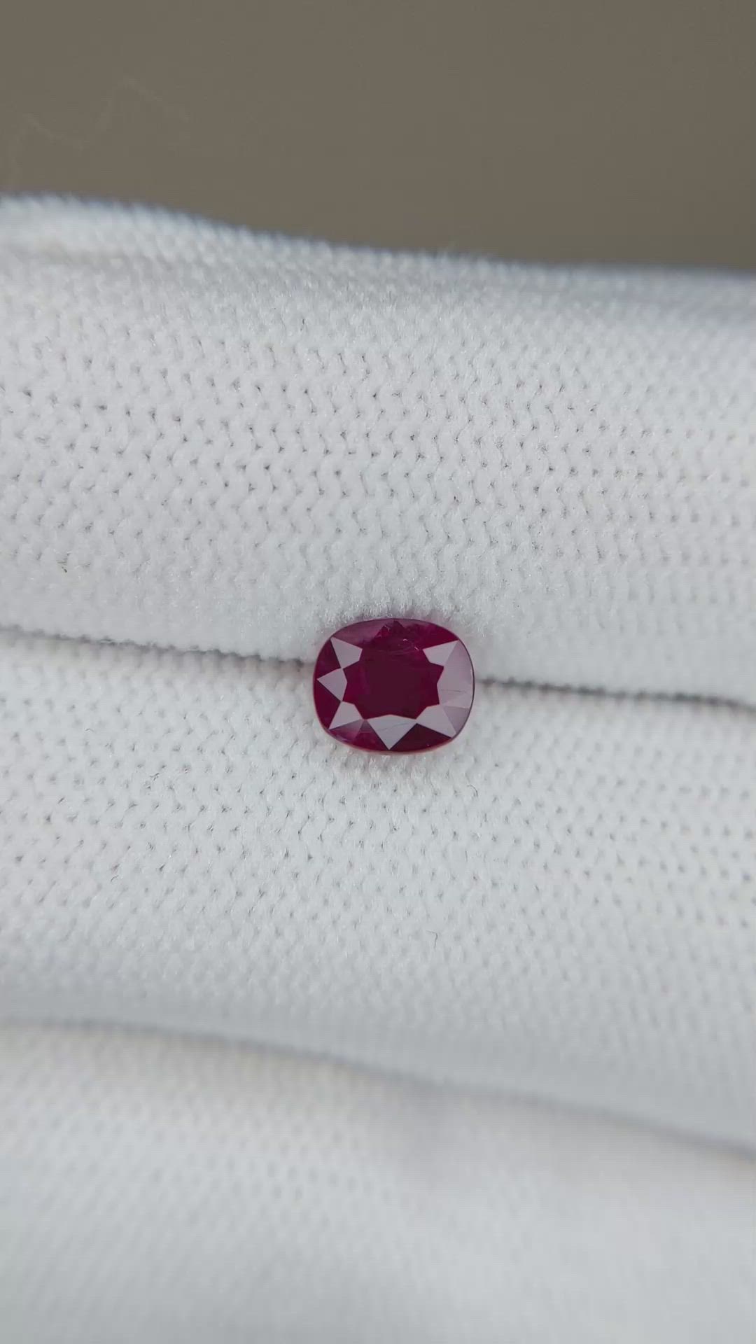 1.02 Ct. Purplish Red Ruby from Burma (Myanmar) Size Video