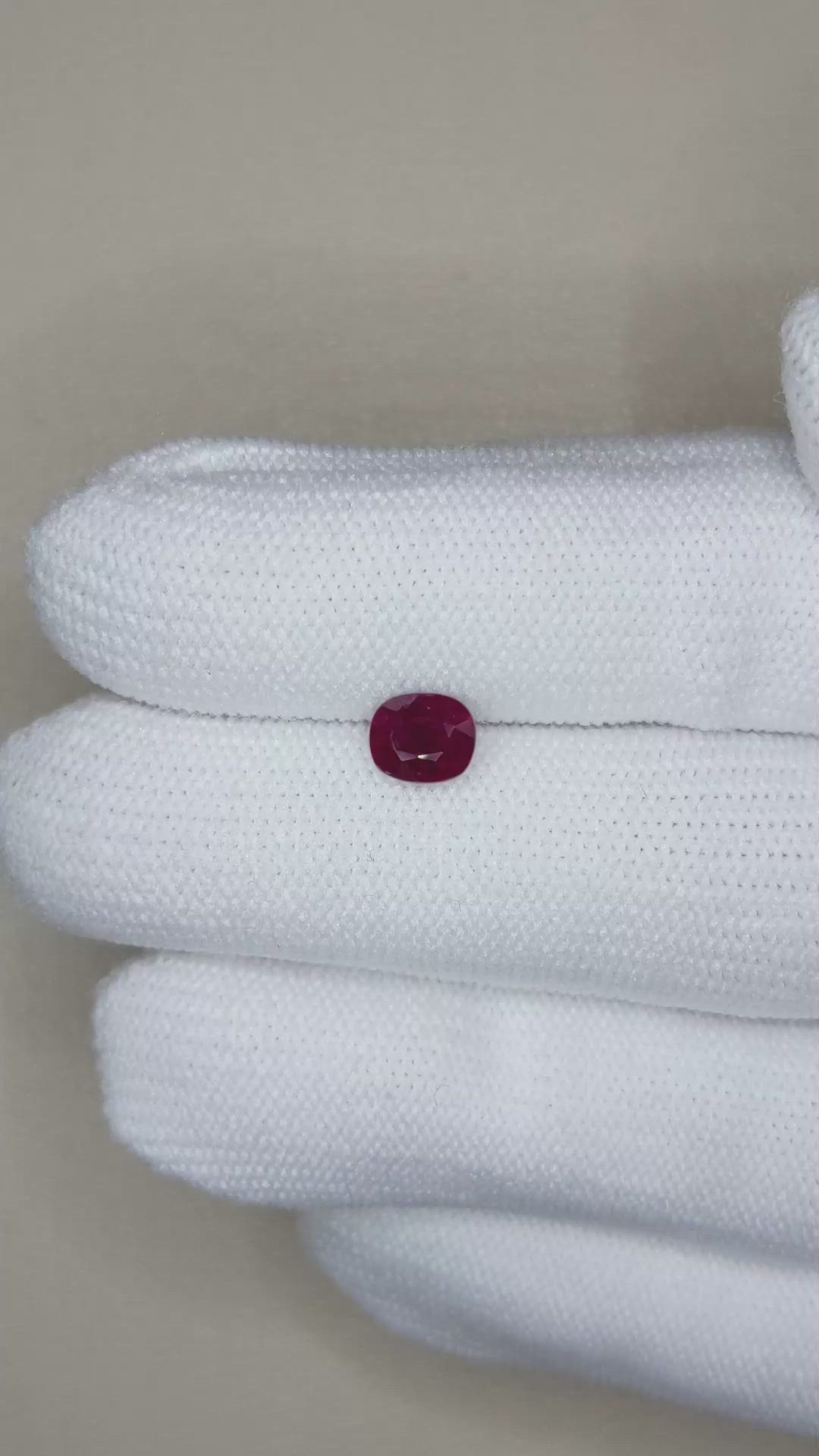 1.02 Ct. Purplish Red Ruby from Burma (Myanmar) Size Video