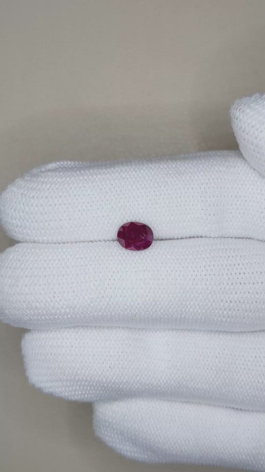 1.13 Ct. Purplish Red Ruby from Burma (Myanmar) Size Video