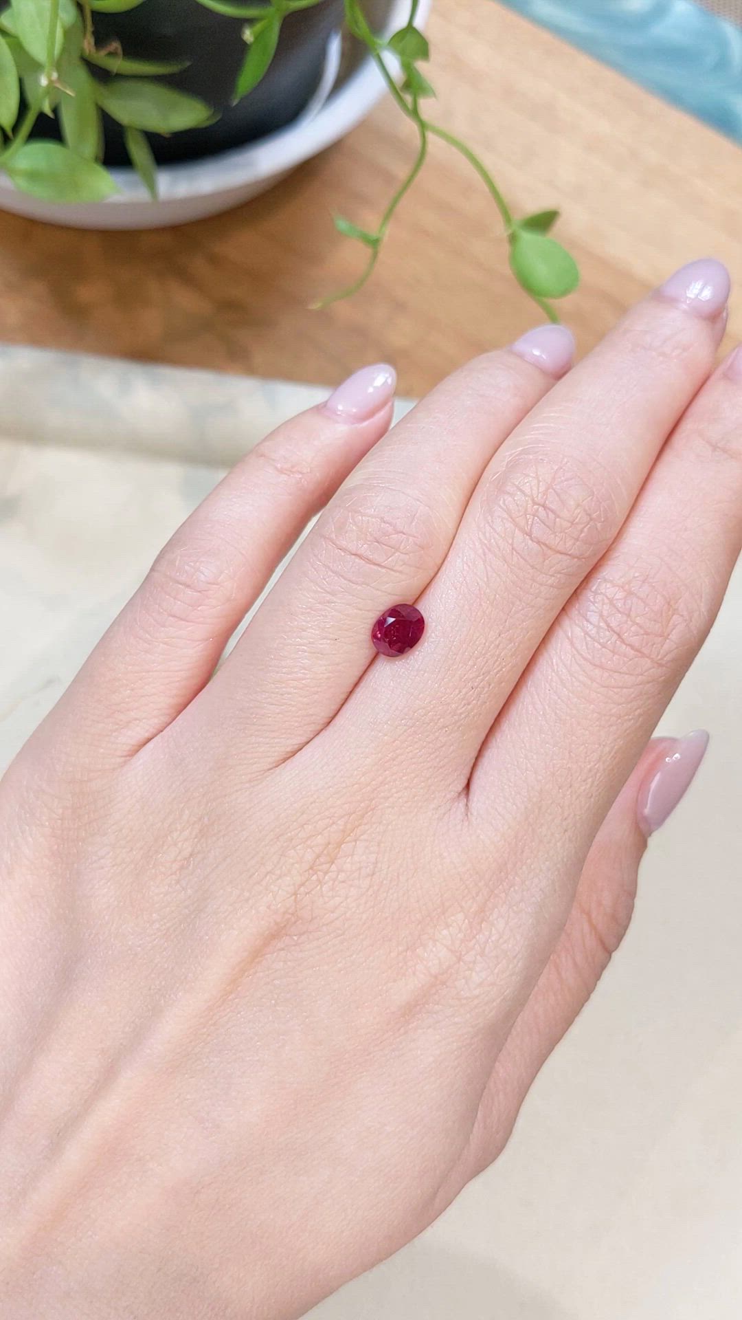 1.13 Ct. Purplish Red Ruby from Burma (Myanmar) Size Video