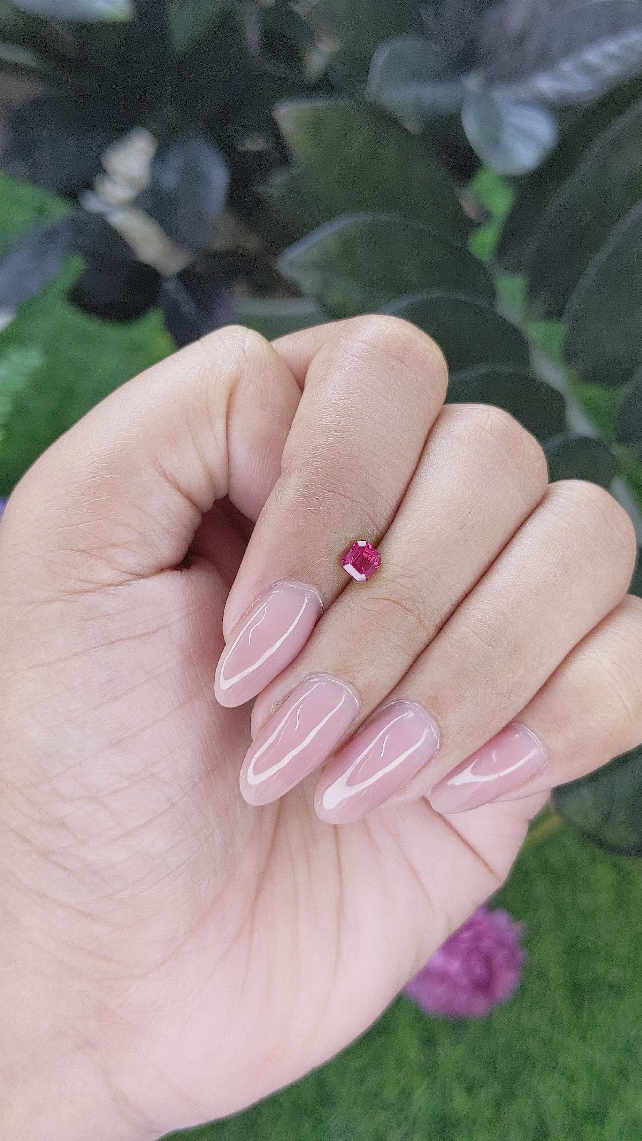 0.44 Ct. Pinkish Red Ruby from Mozambique Size Video