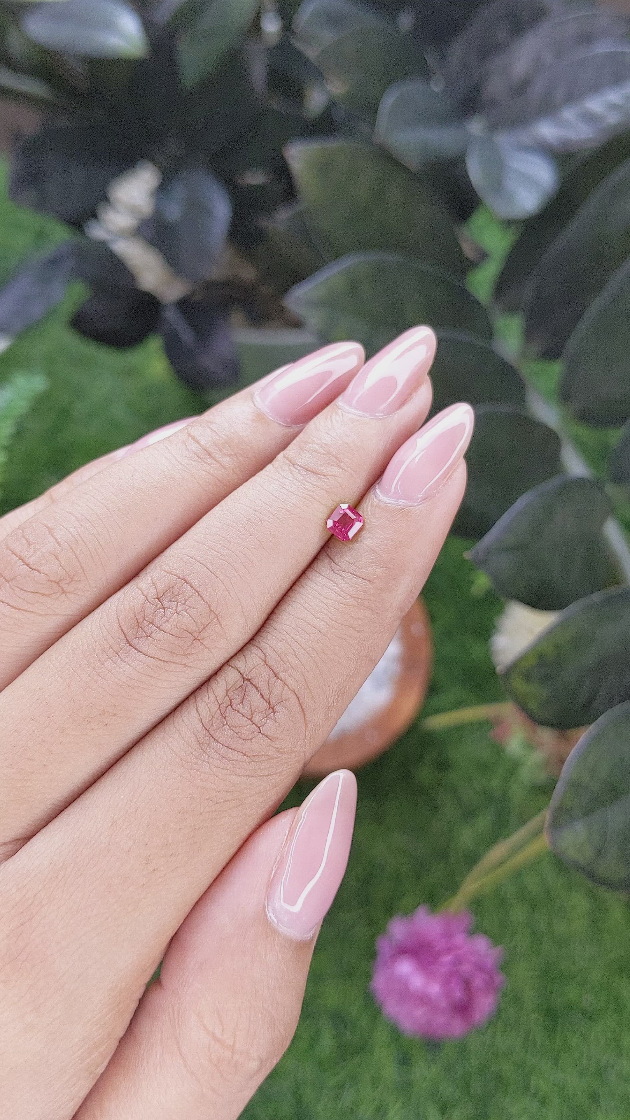 0.44 Ct. Pinkish Red Ruby from Mozambique Size Video