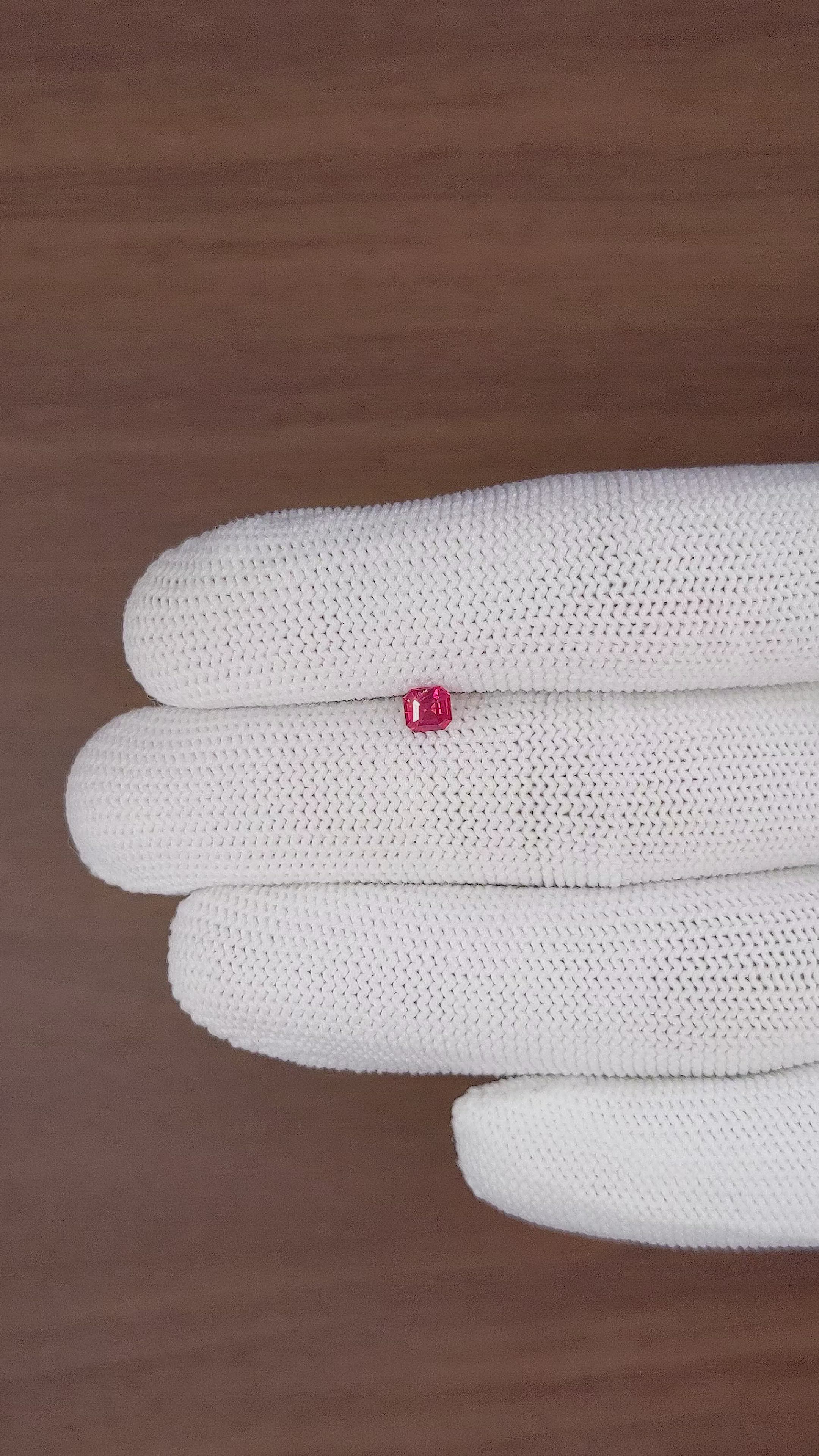 0.44 Ct. Pinkish Red Ruby from Mozambique Size Video