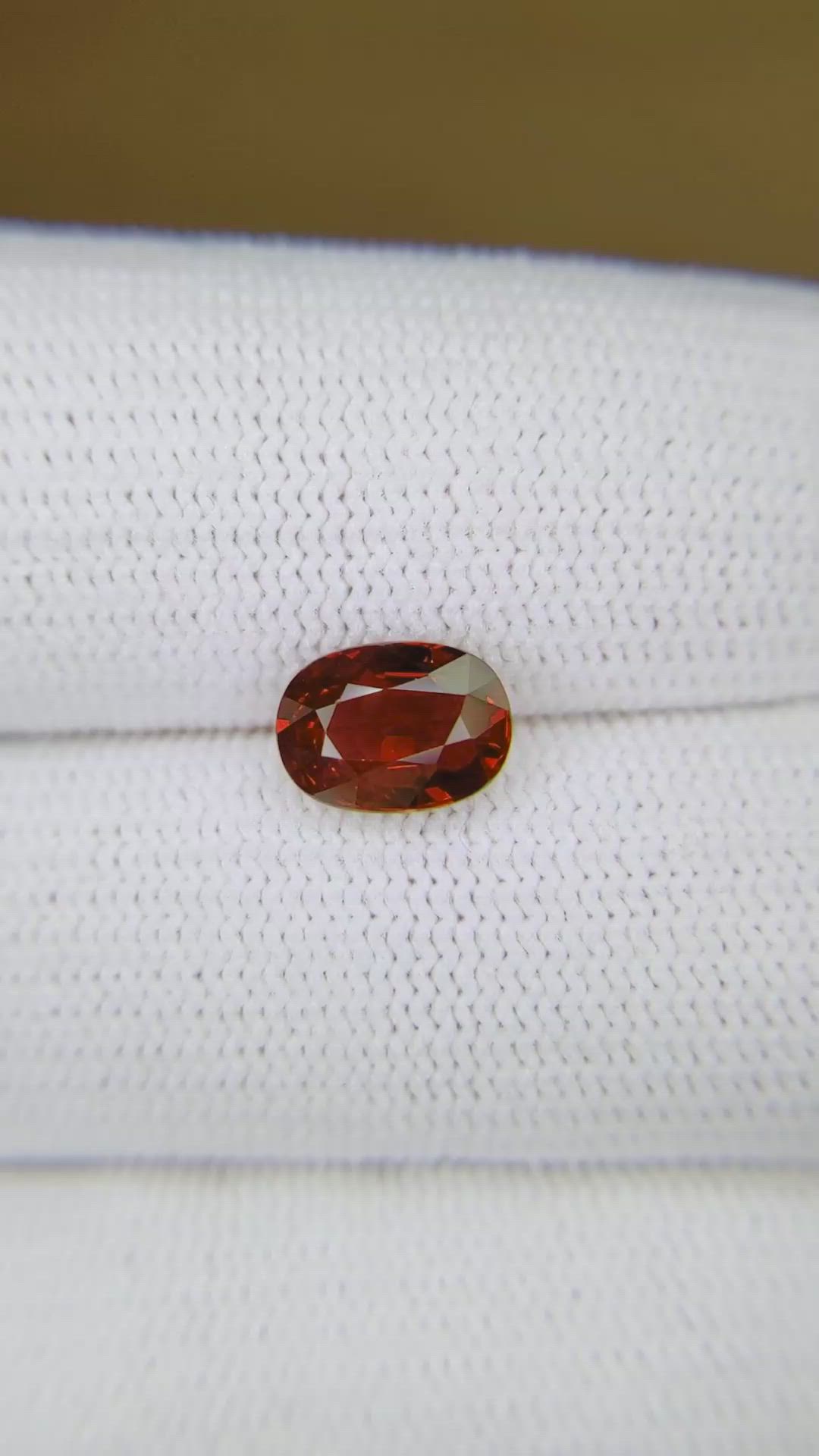 2.01 Ct. Orangish Red Ruby from Mozambique Size Video