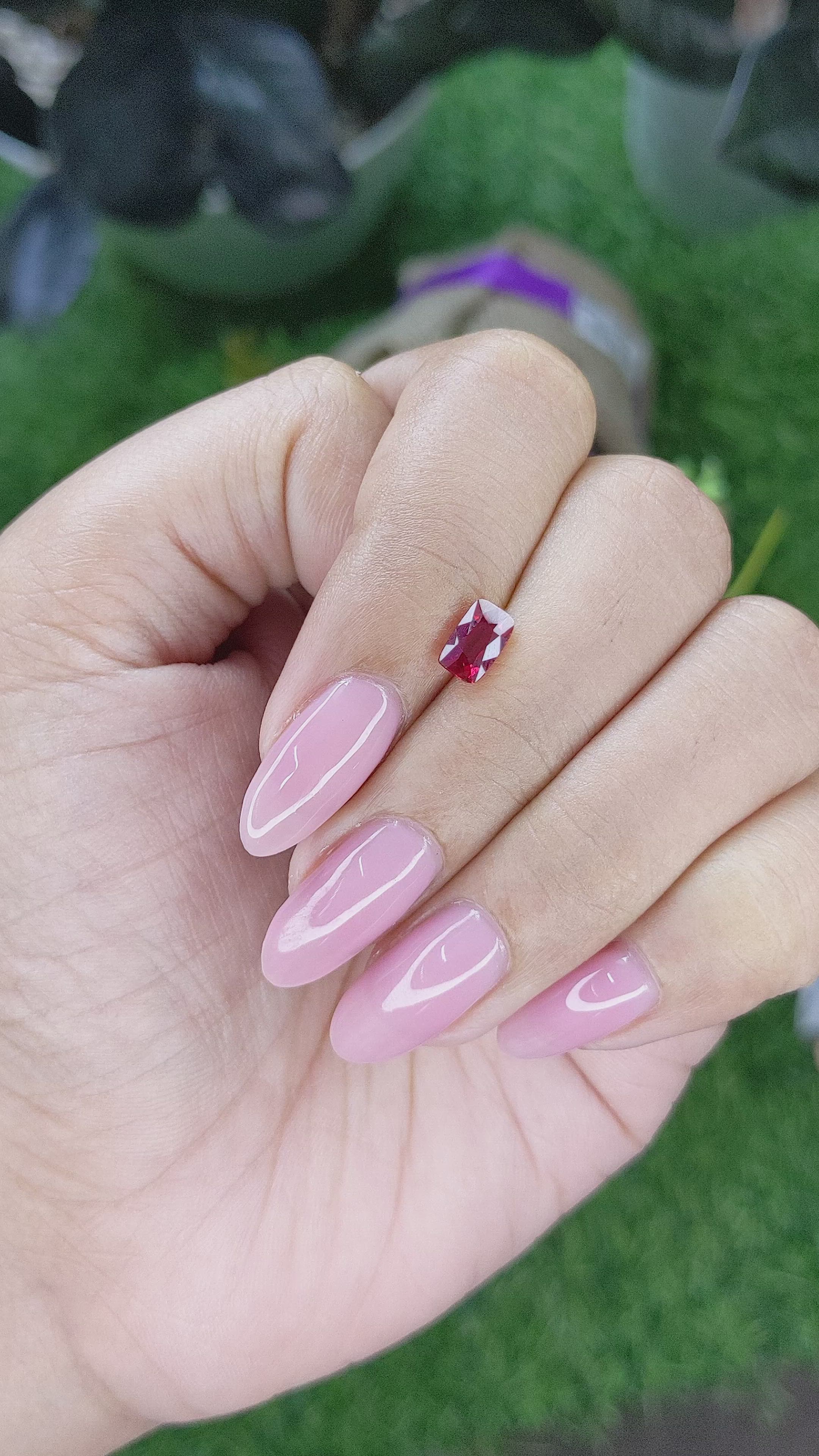 1.03 Ct. Pinkish Red Ruby from Mozambique Size Video