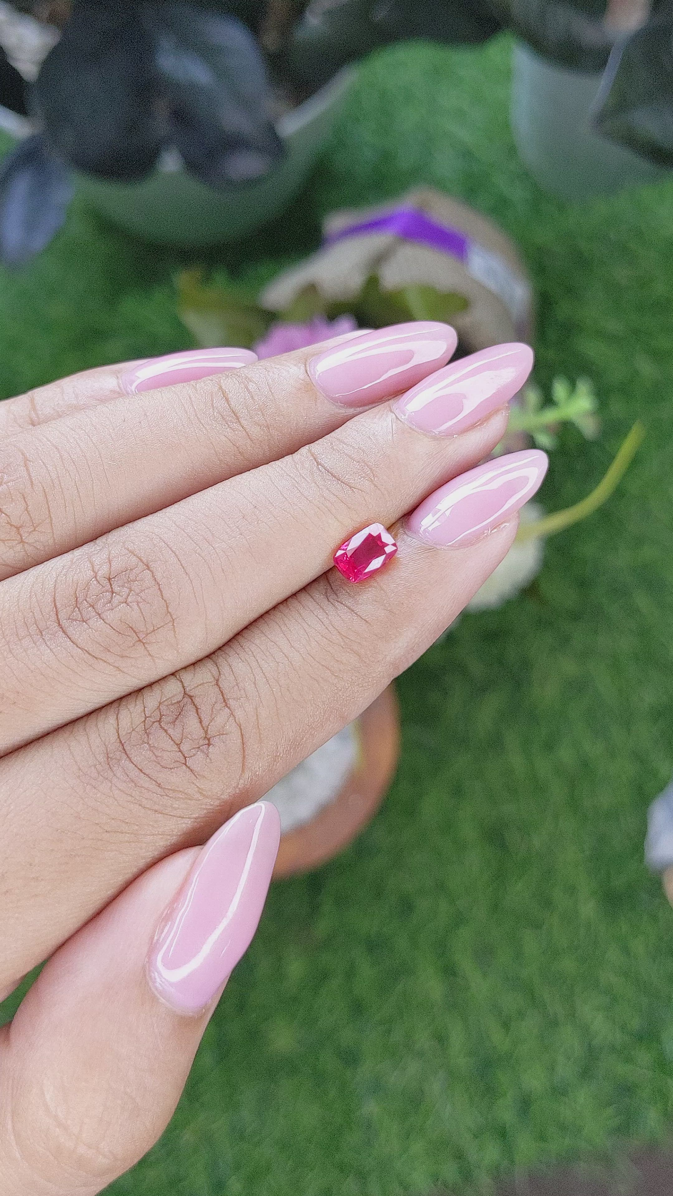 1.03 Ct. Pinkish Red Ruby from Mozambique Size Video