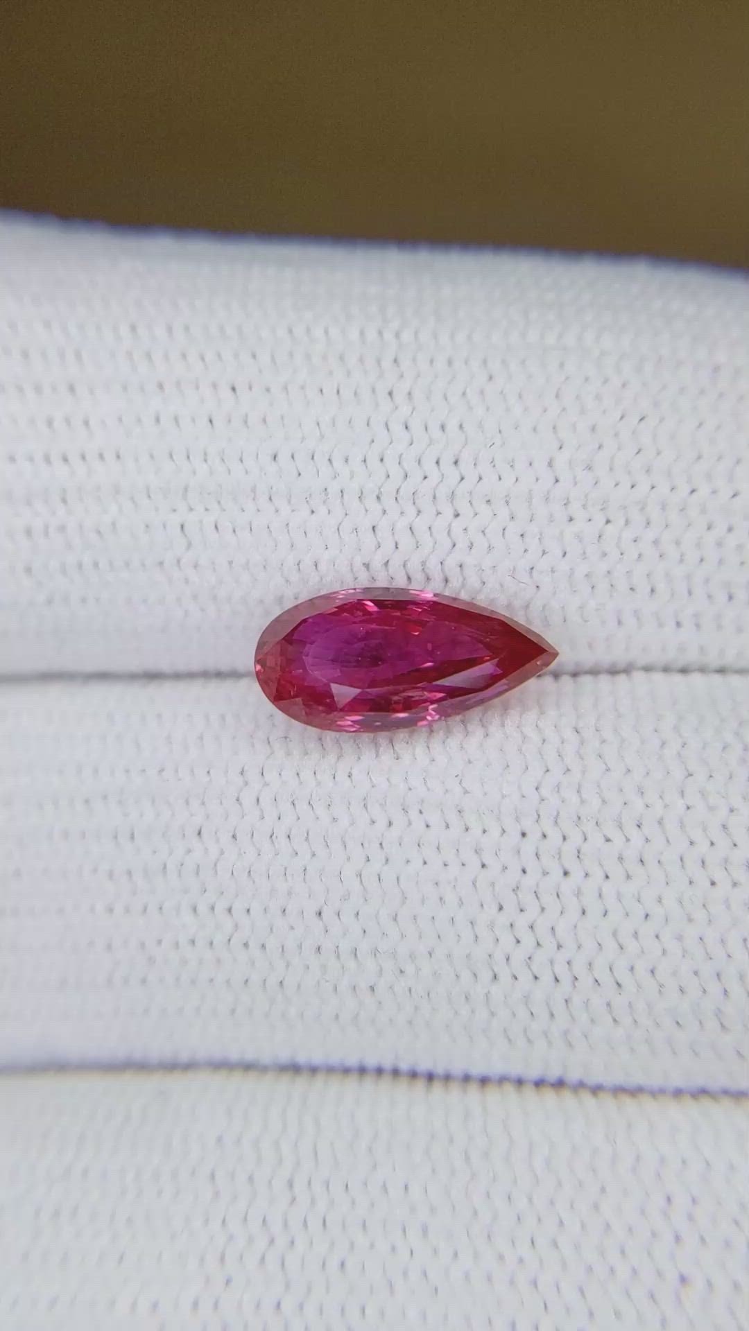 2.58 Ct. Pinkish Red Ruby from Mozambique Size Video