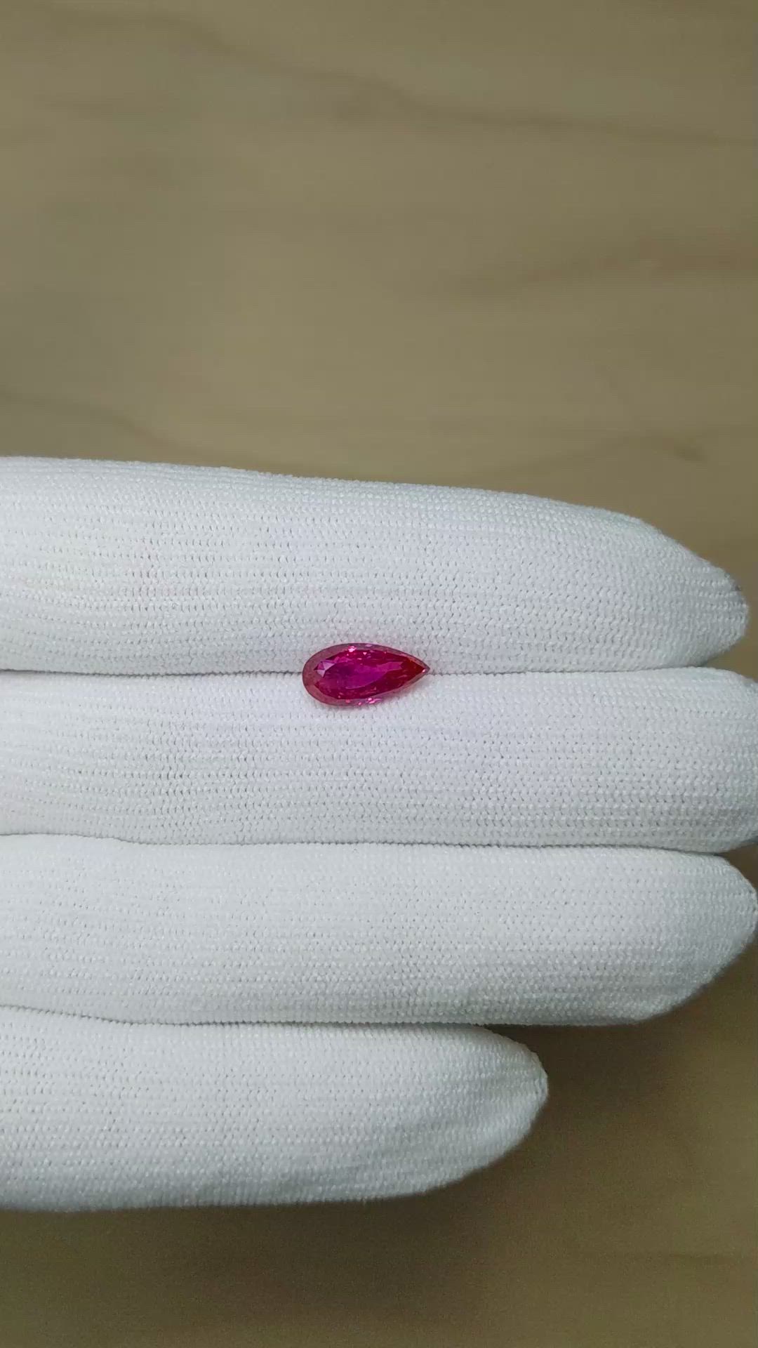 2.58 Ct. Pinkish Red Ruby from Mozambique Size Video