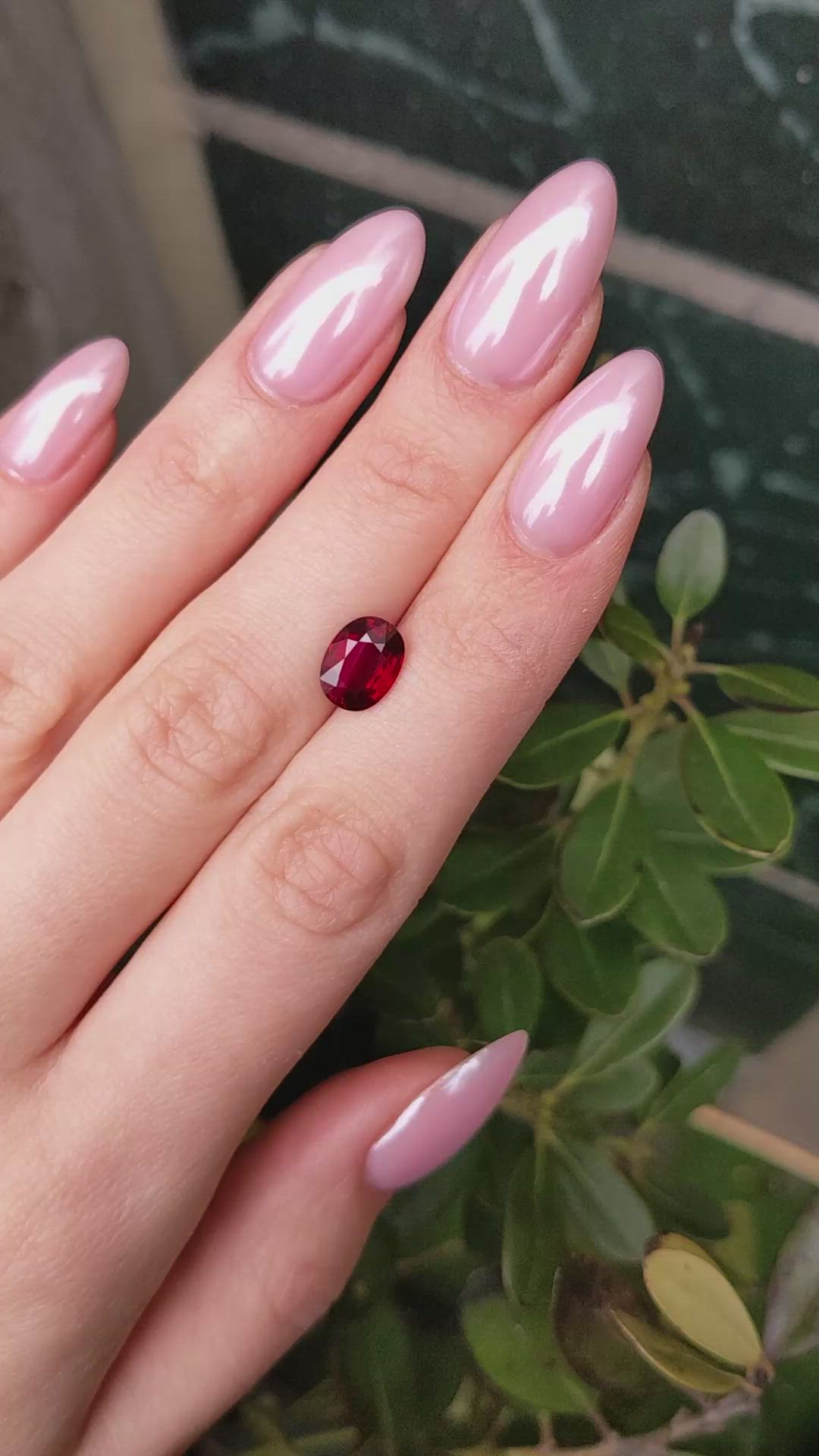 2.71 Ct. Orangish Red Ruby from Mozambique Size Video