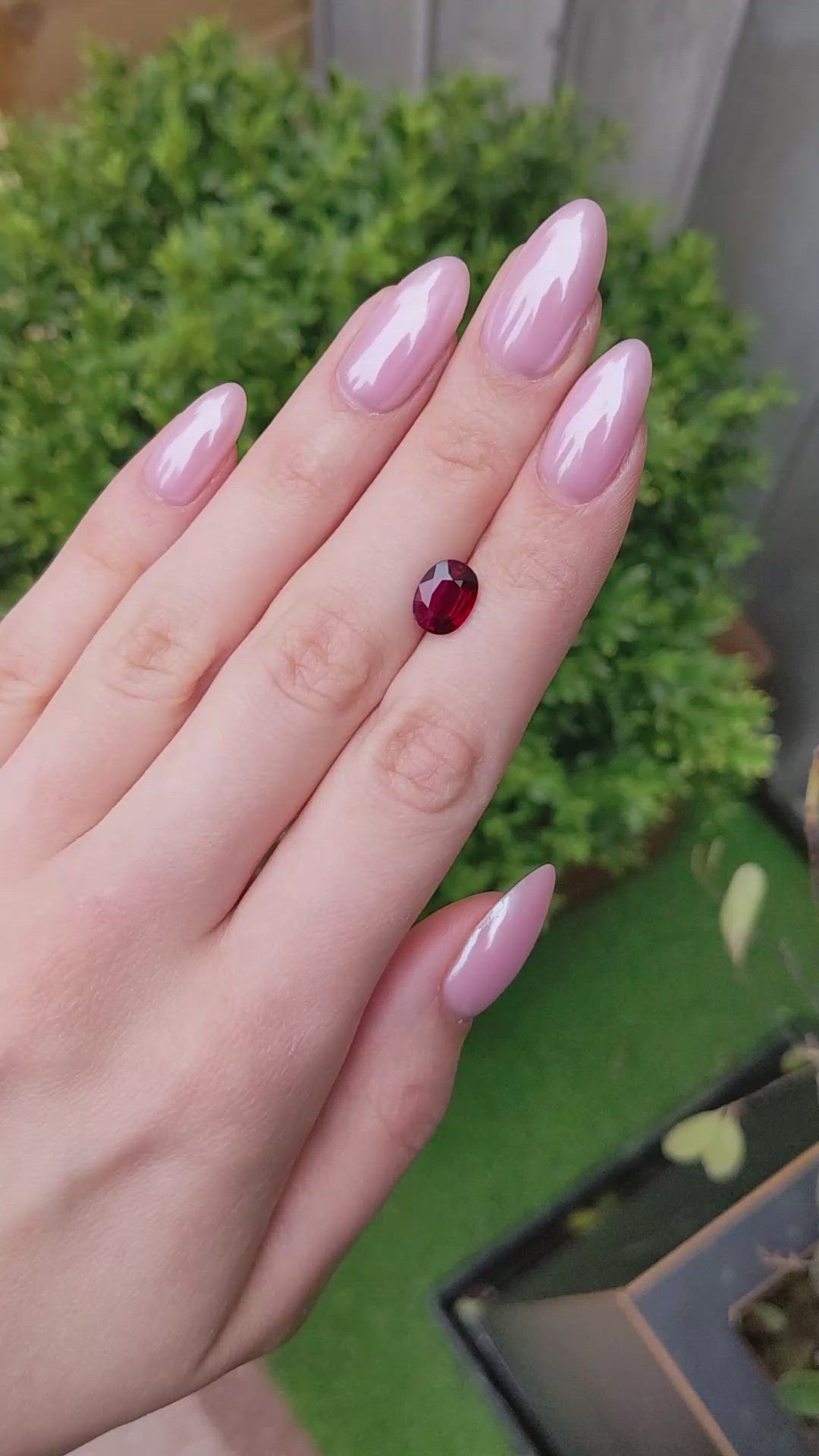 2.71 Ct. Orangish Red Ruby from Mozambique Size Video