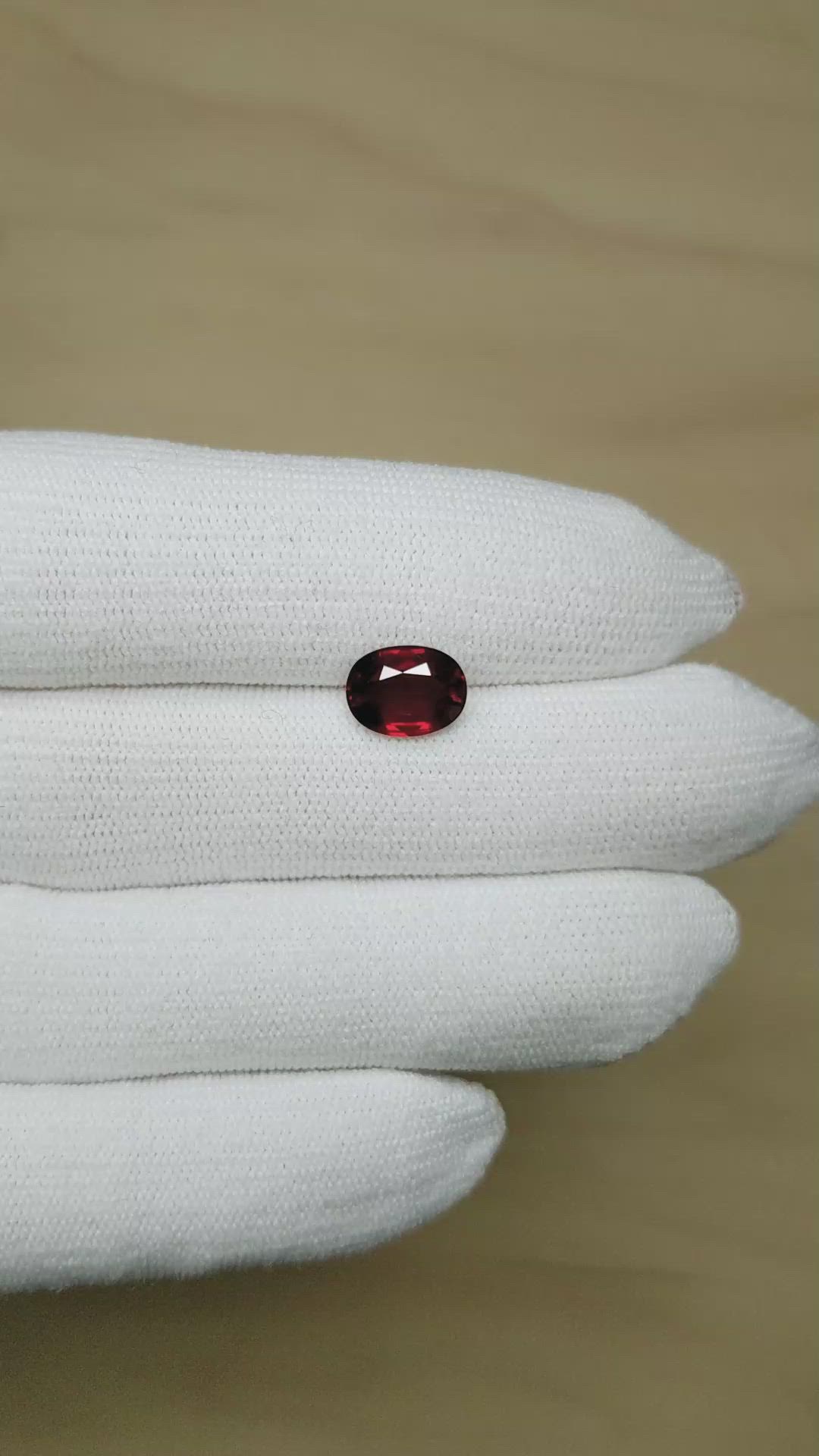 2.71 Ct. Orangish Red Ruby from Mozambique Size Video