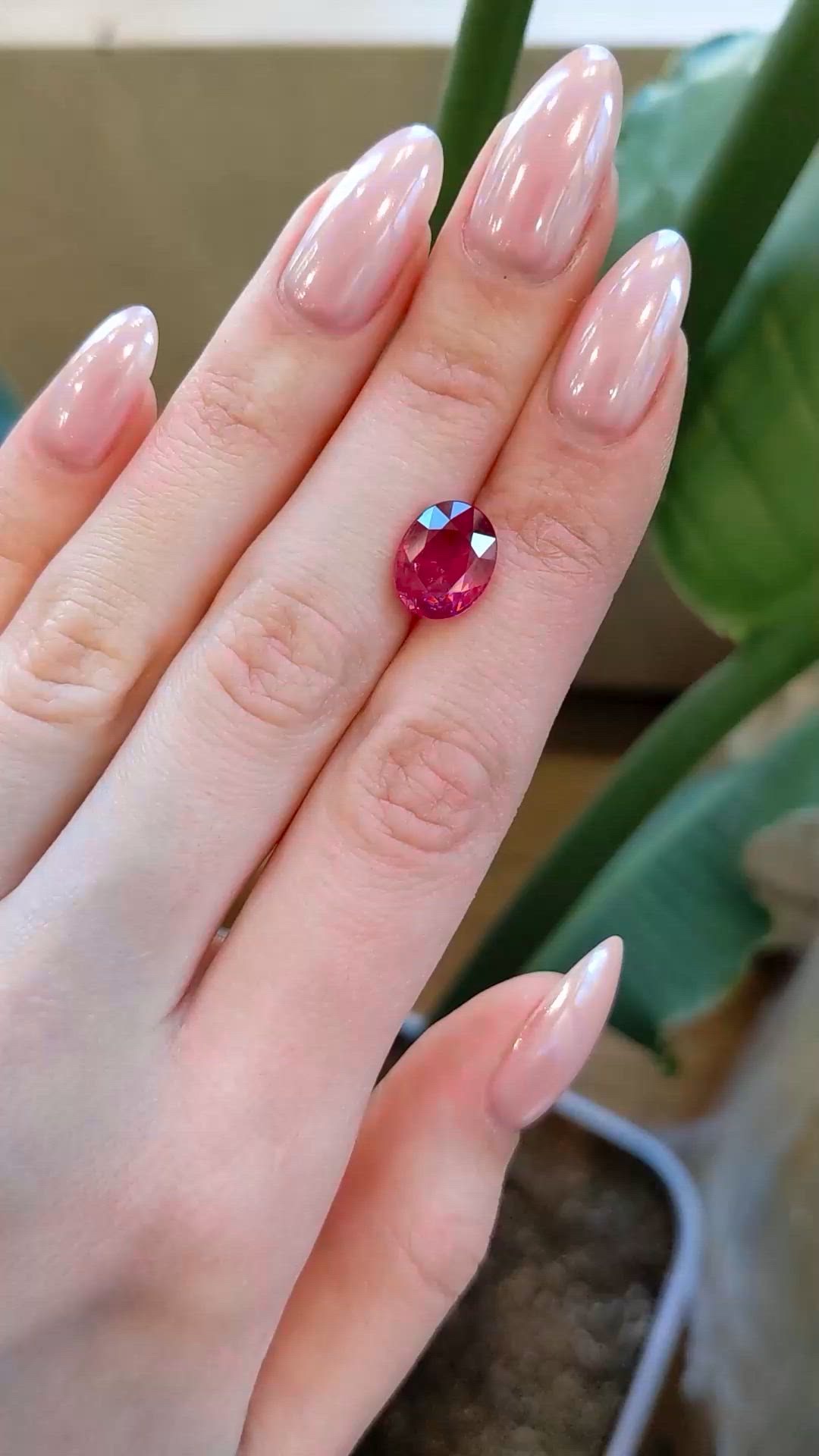 5.30 Ct. Pinkish Red Ruby from Mozambique Size Video