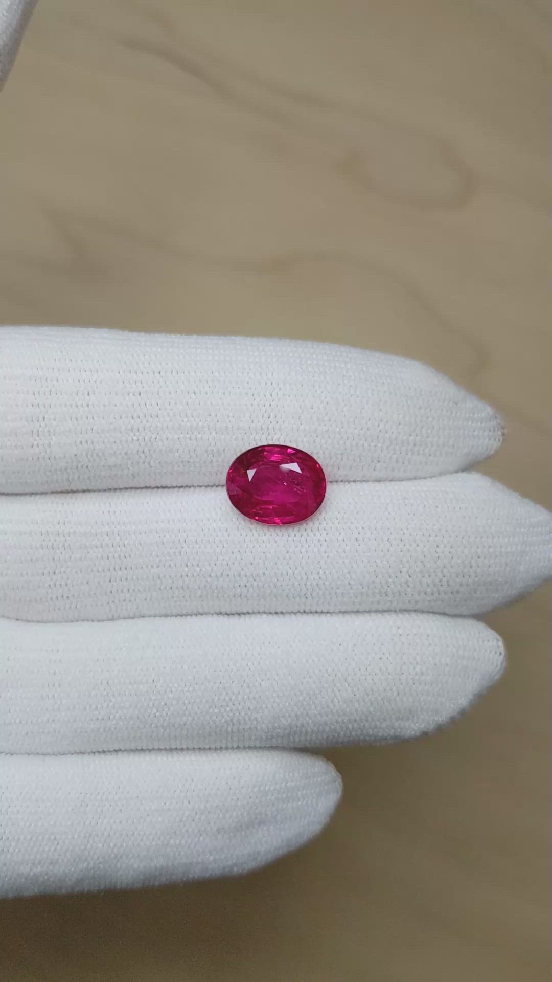 5.30 Ct. Pinkish Red Ruby from Mozambique Size Video