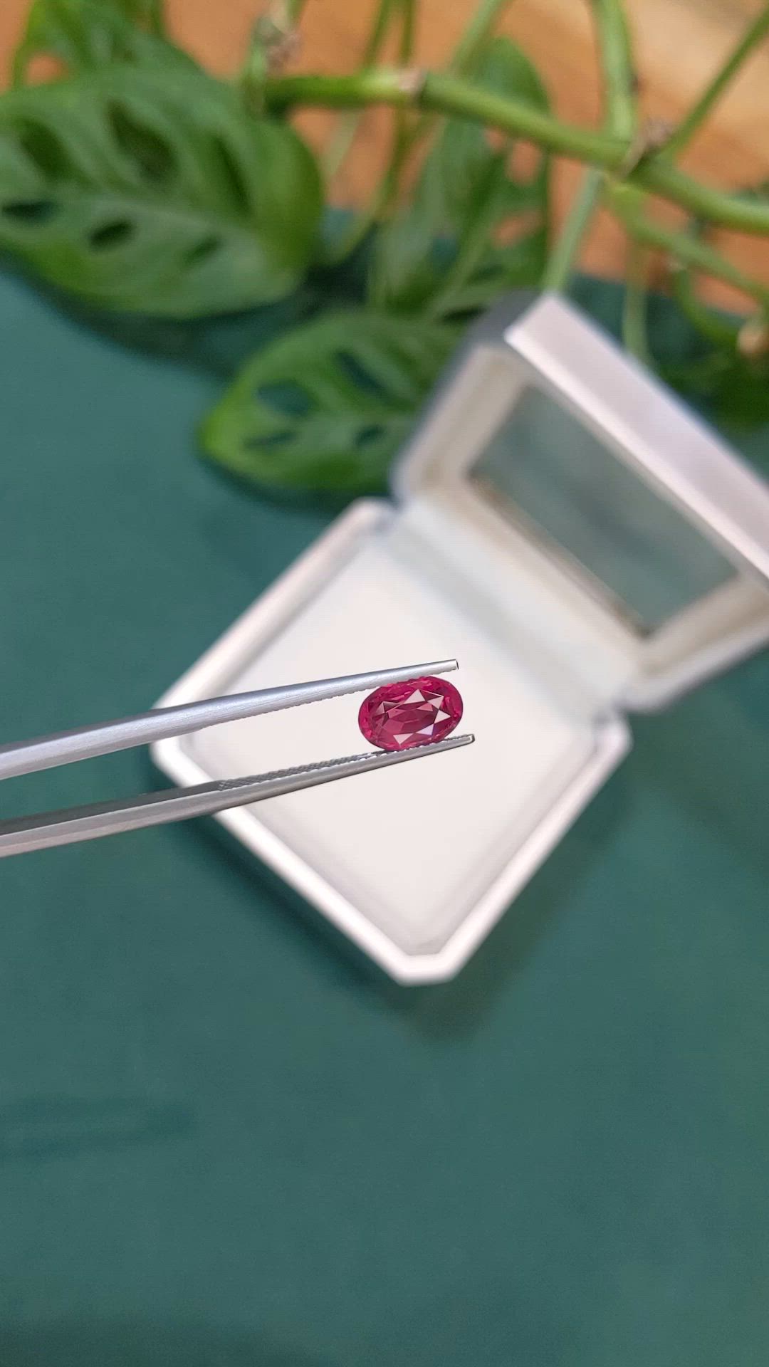 1.59 Ct. Pinkish Red Ruby from Ceylon (Sri Lanka) Size Video