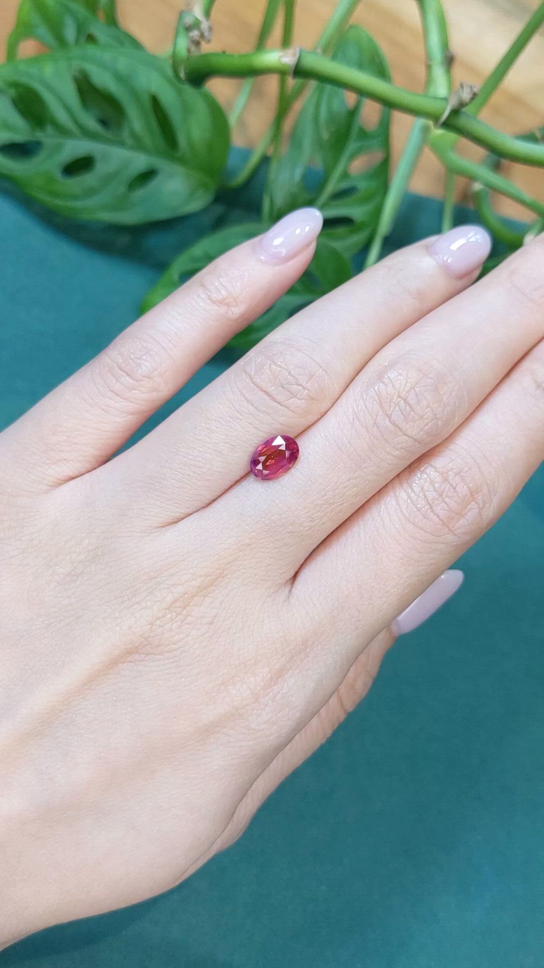 1.59 Ct. Pinkish Red Ruby from Ceylon (Sri Lanka) Size Video
