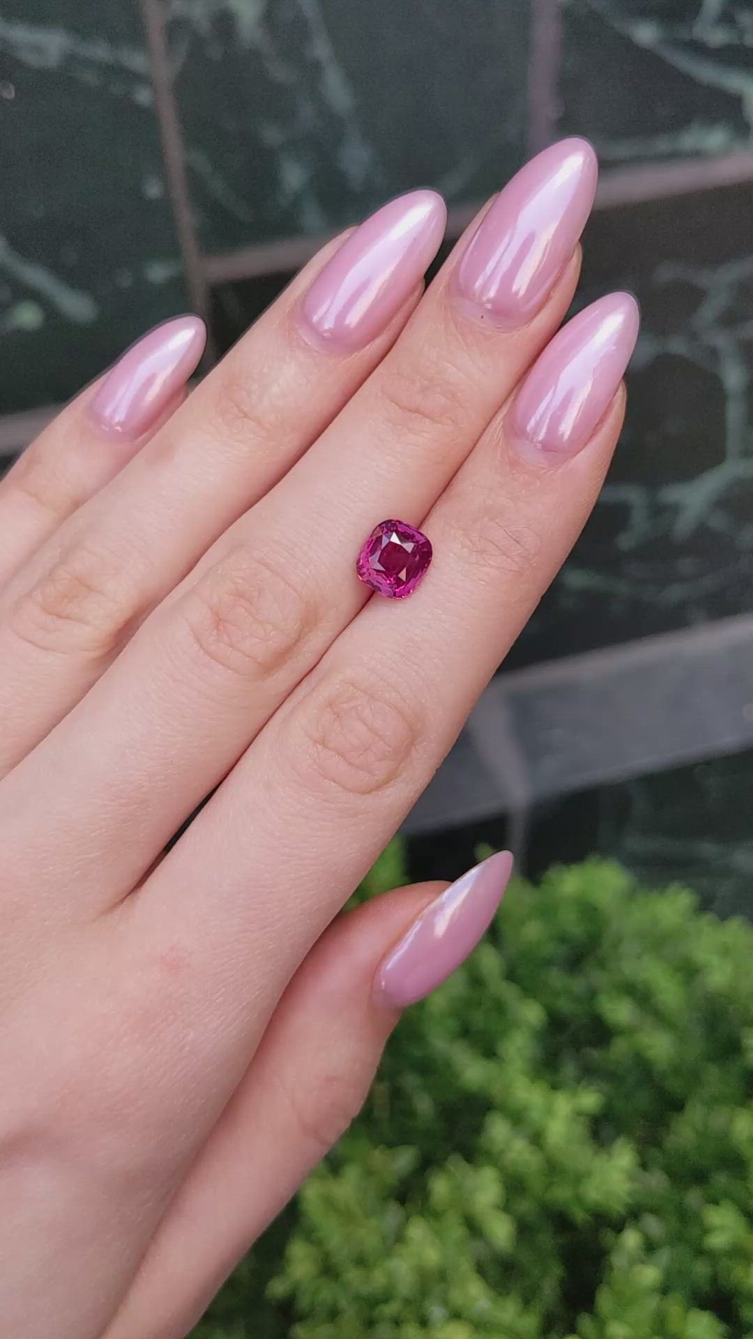3.07 Ct. Purplish Red Ruby from Mozambique Size Video