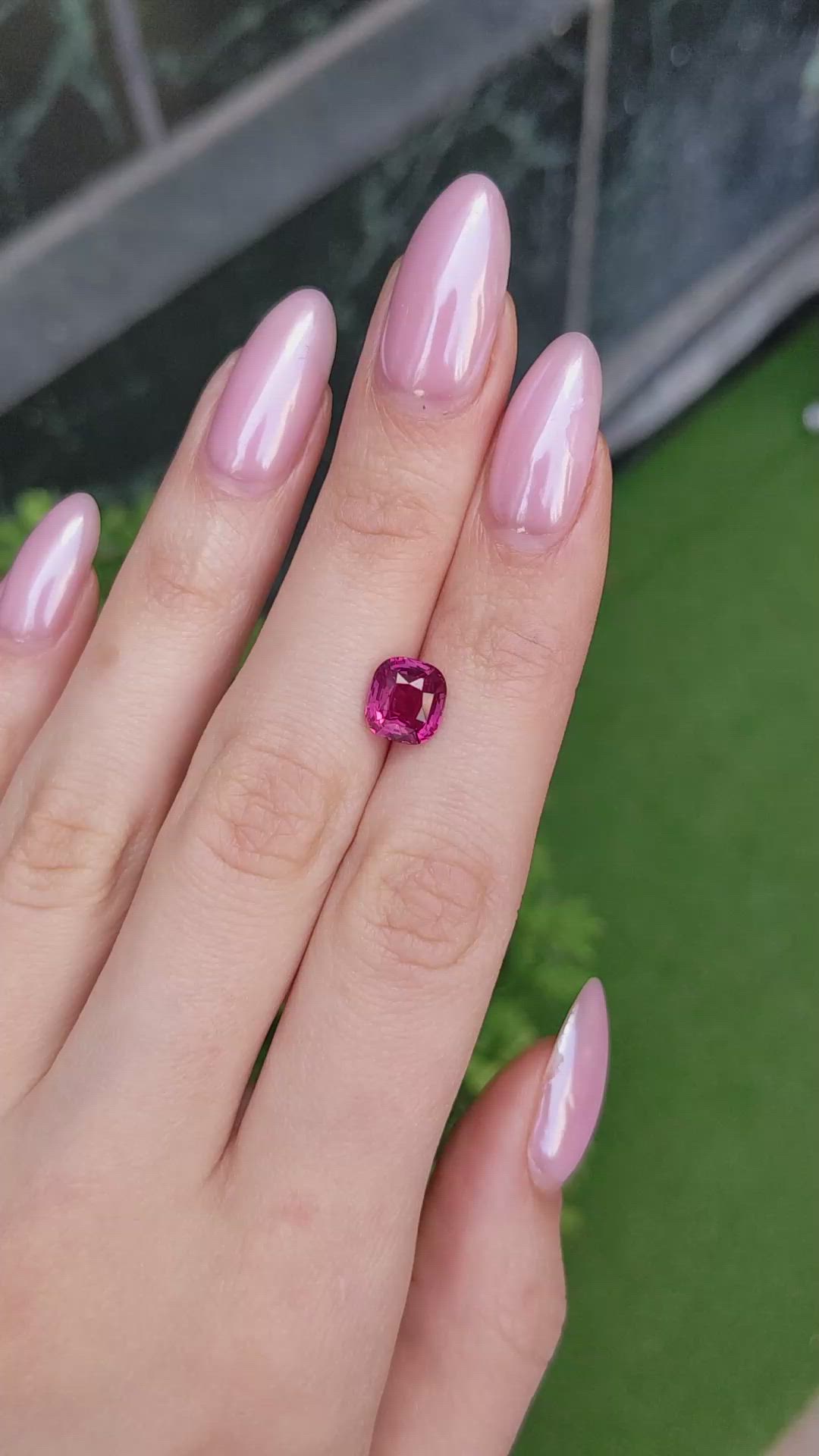 3.07 Ct. Purplish Red Ruby from Mozambique Size Video