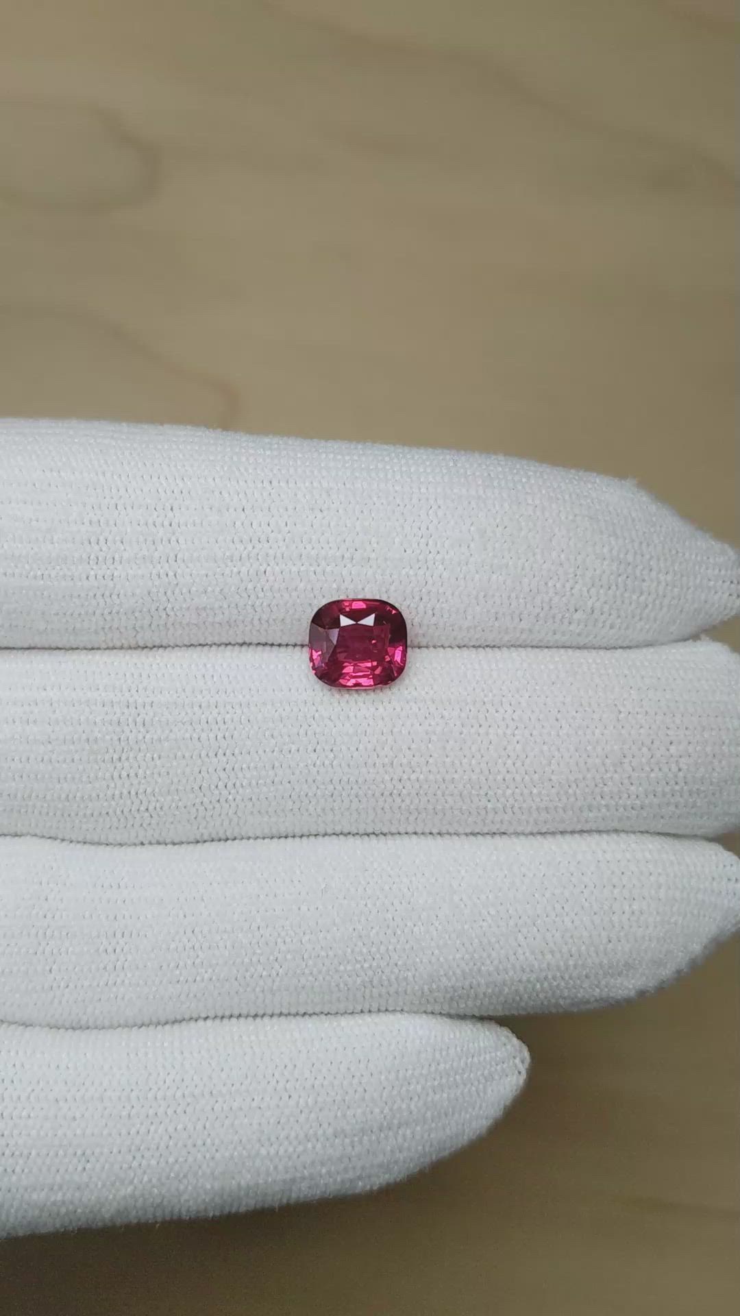 3.07 Ct. Purplish Red Ruby from Mozambique Size Video