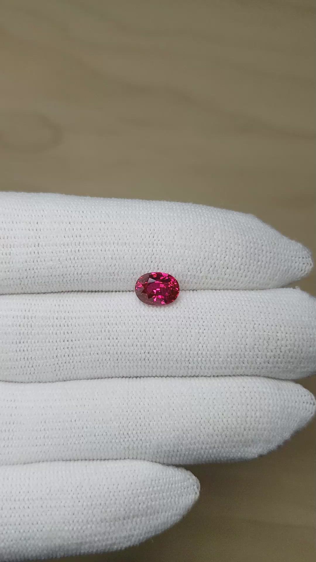 2.06 Ct. Pinkish Red Ruby from Mozambique Size Video