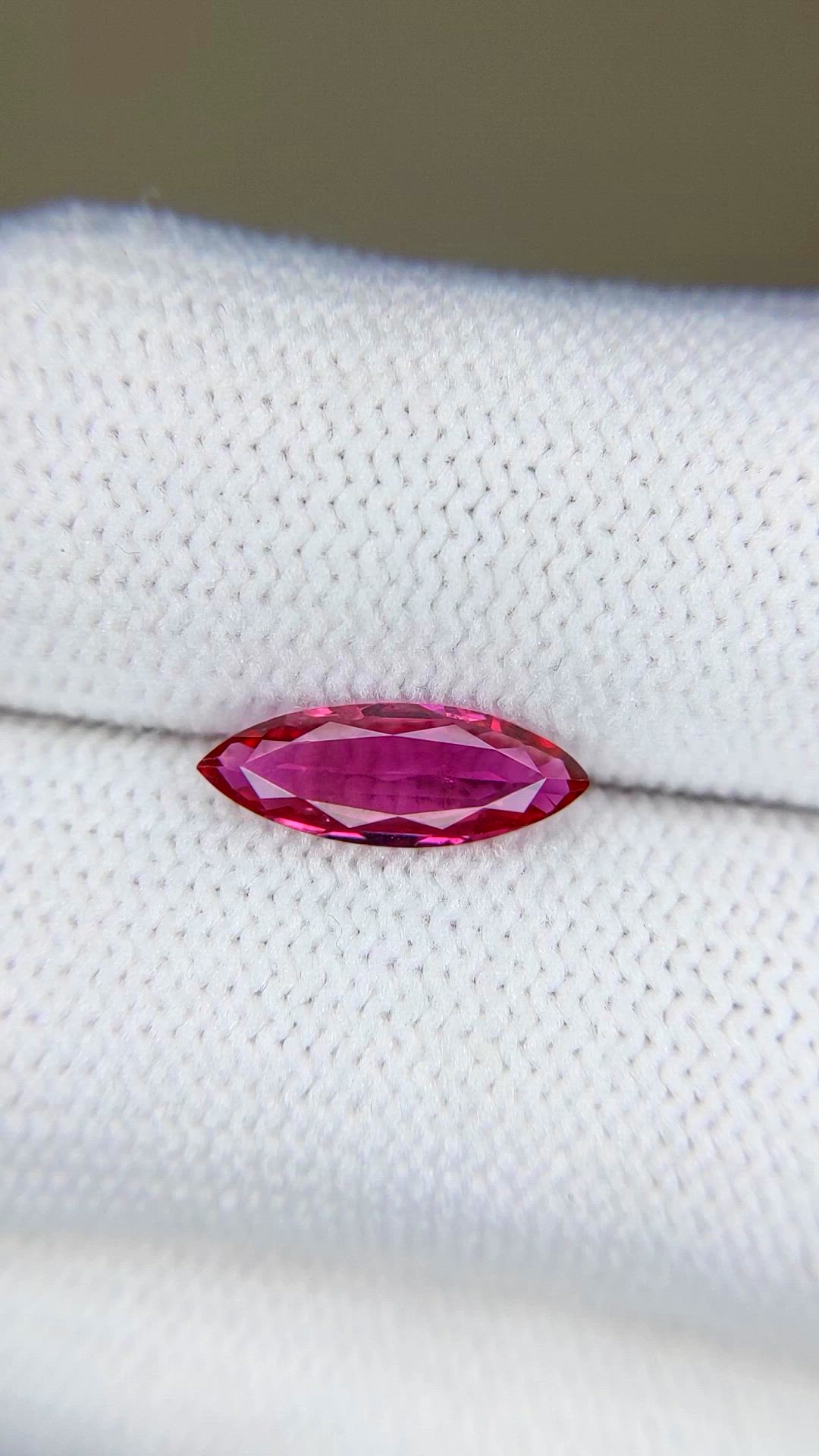 0.96 Ct. Pinkish Red Ruby from Thailand Size Video
