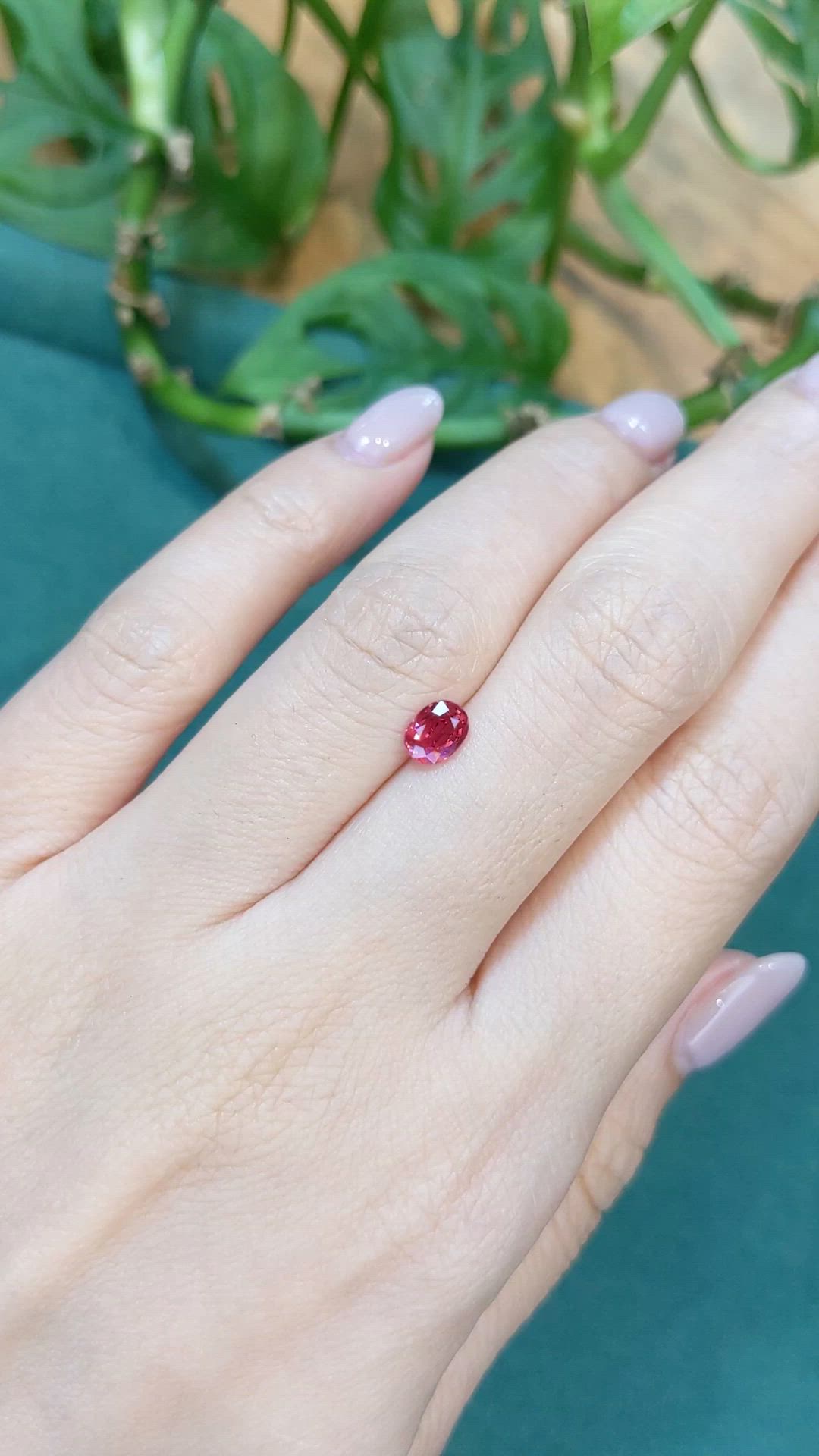 0.68 Ct. Pinkish Red Ruby from Mozambique Size Video