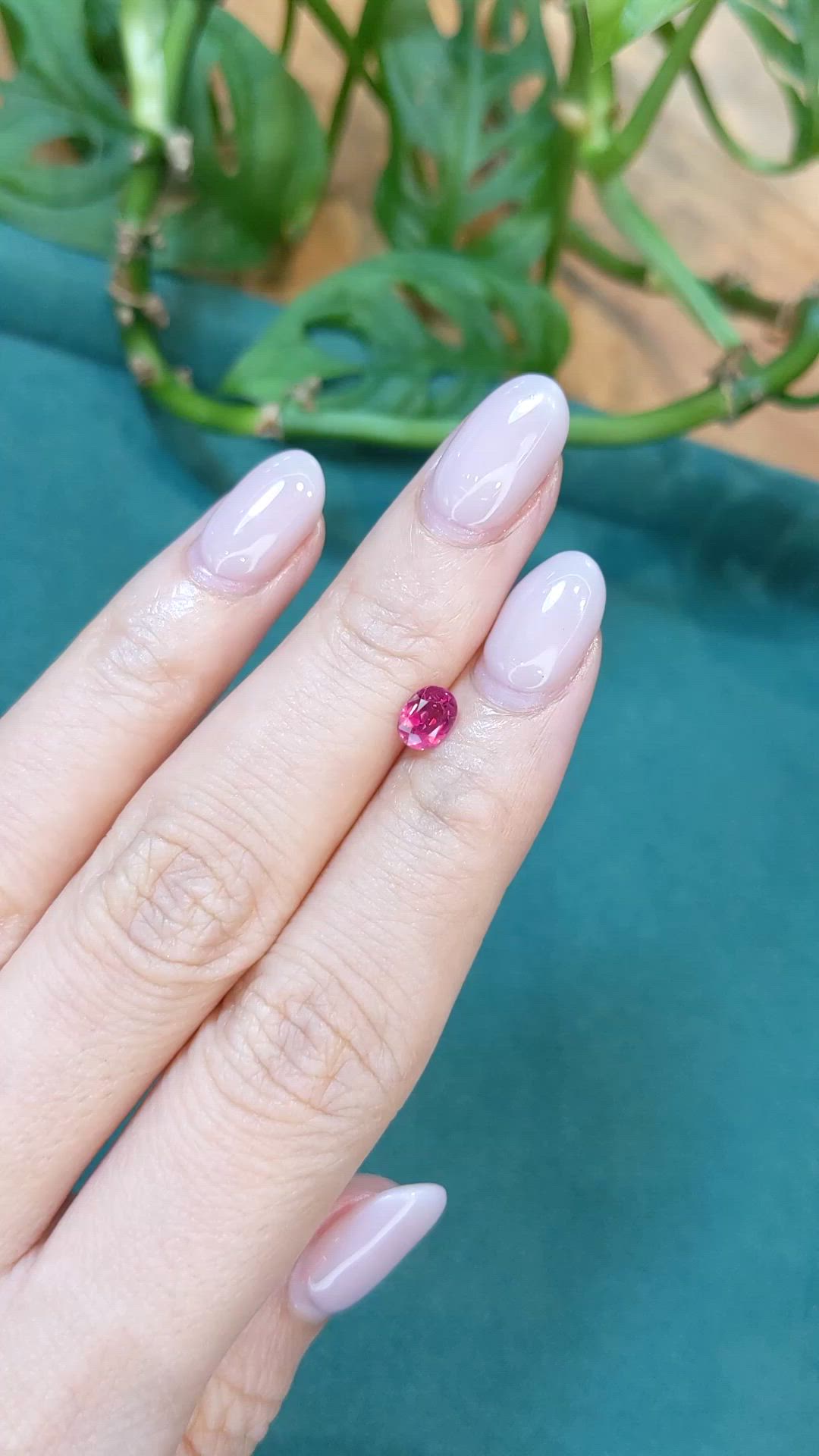 0.68 Ct. Pinkish Red Ruby from Mozambique Size Video