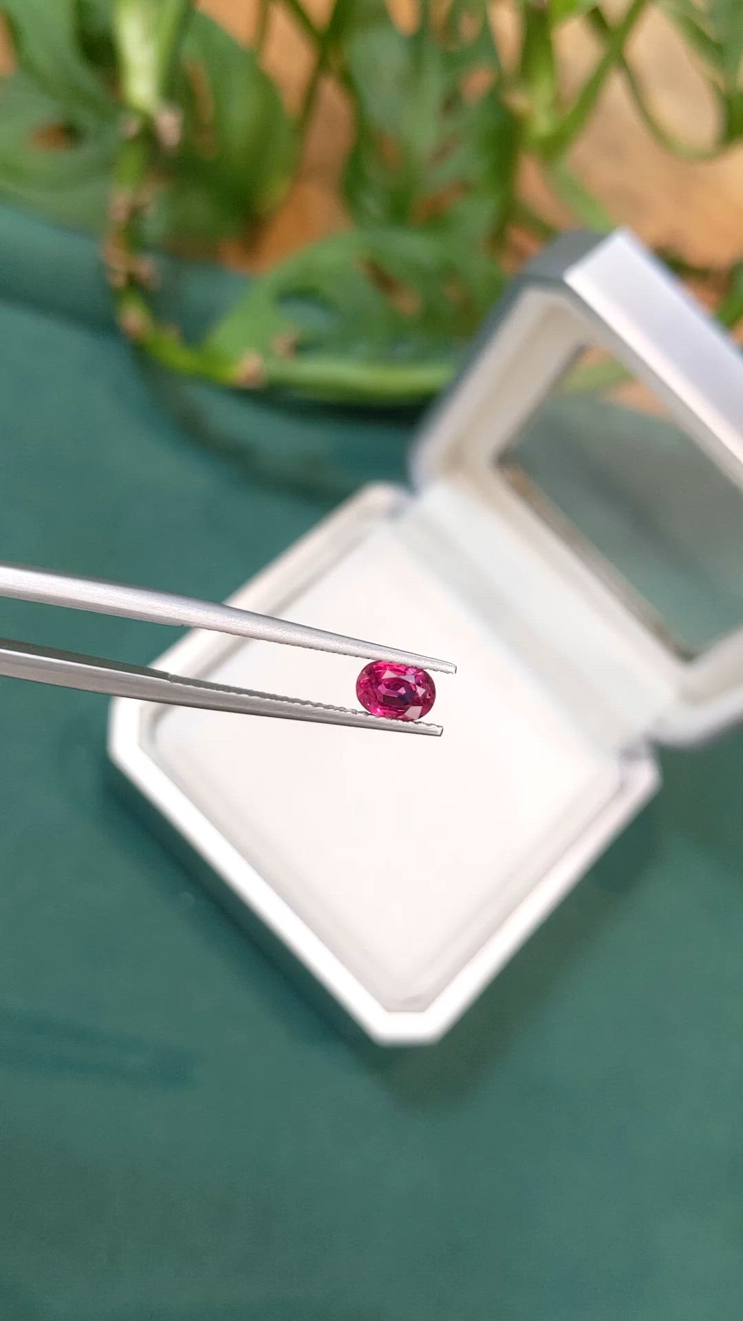 0.68 Ct. Pinkish Red Ruby from Mozambique Size Video