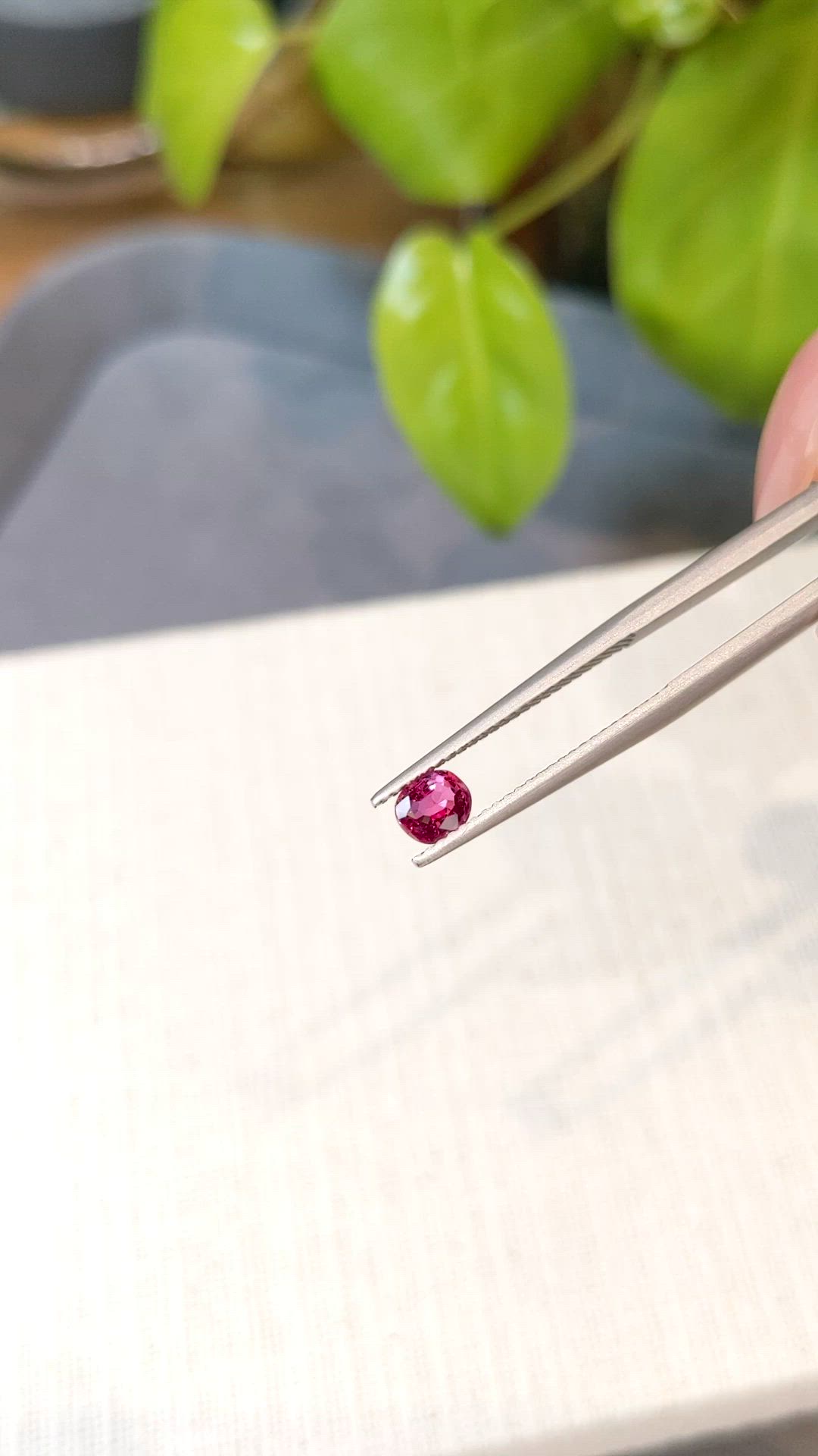 0.56 Ct. Pinkish Red Ruby from Mozambique Size Video