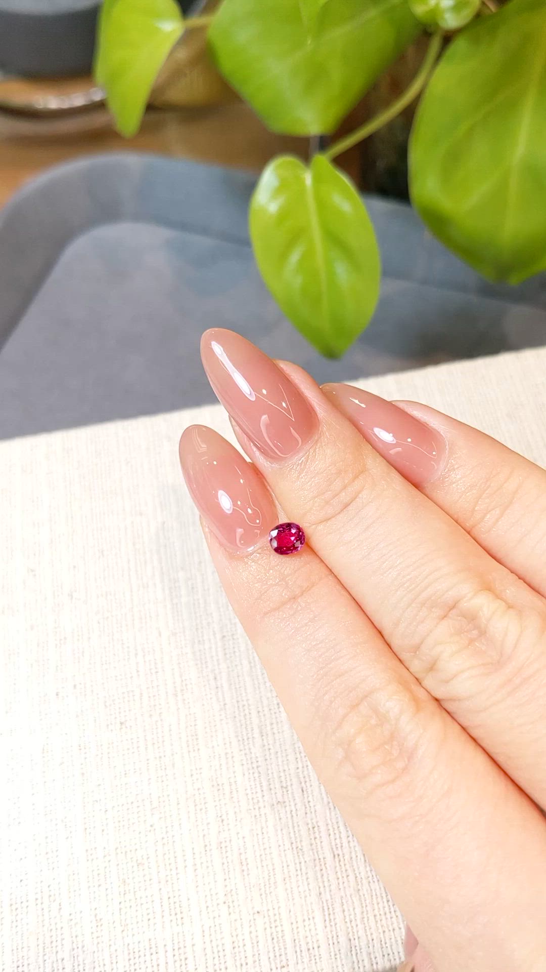 0.56 Ct. Pinkish Red Ruby from Mozambique Size Video